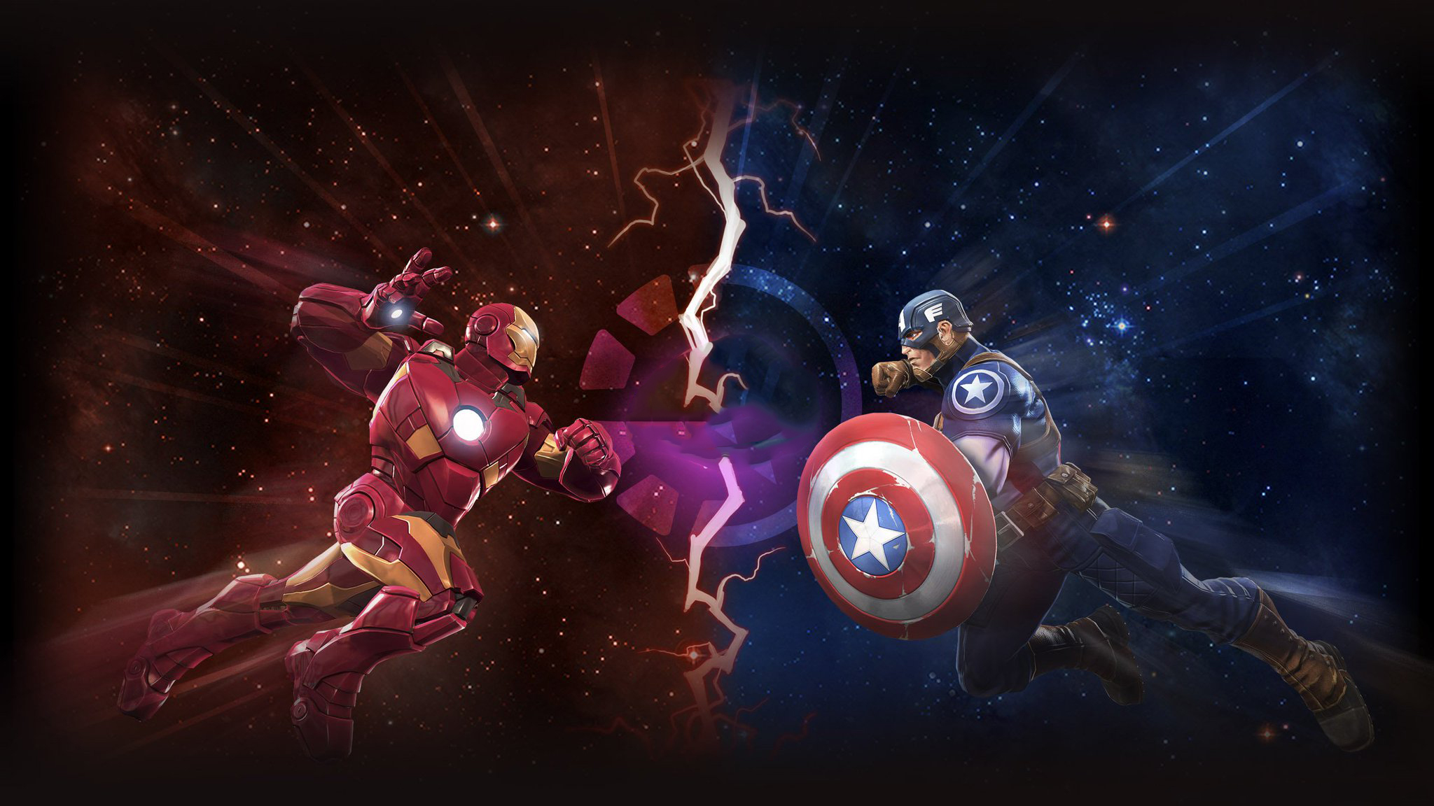 Iron Man vs Captain America Artwork