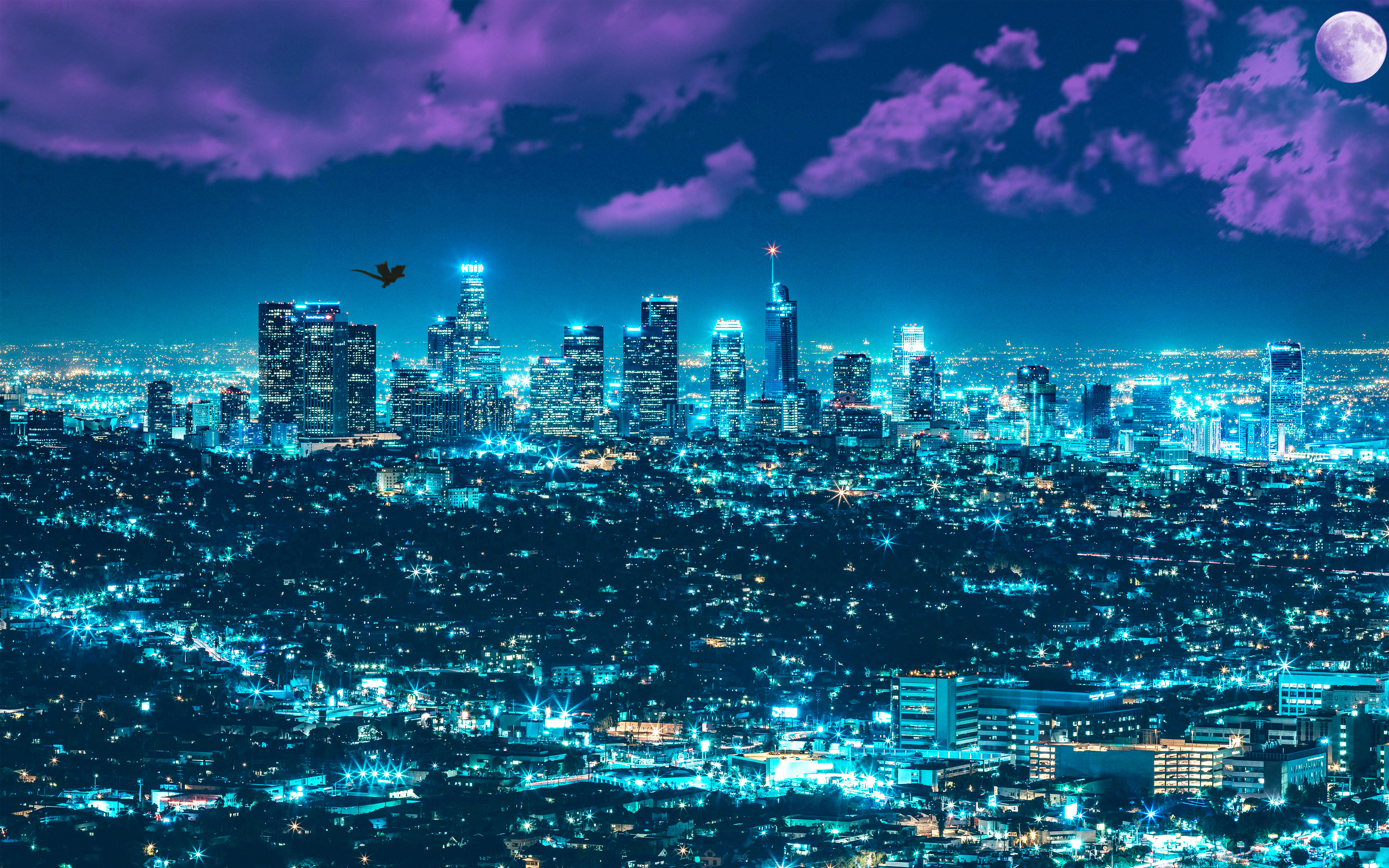Los Angles Night Cityscape 4K Wallpapers