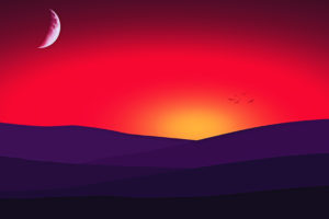 Sunset Moon 4K