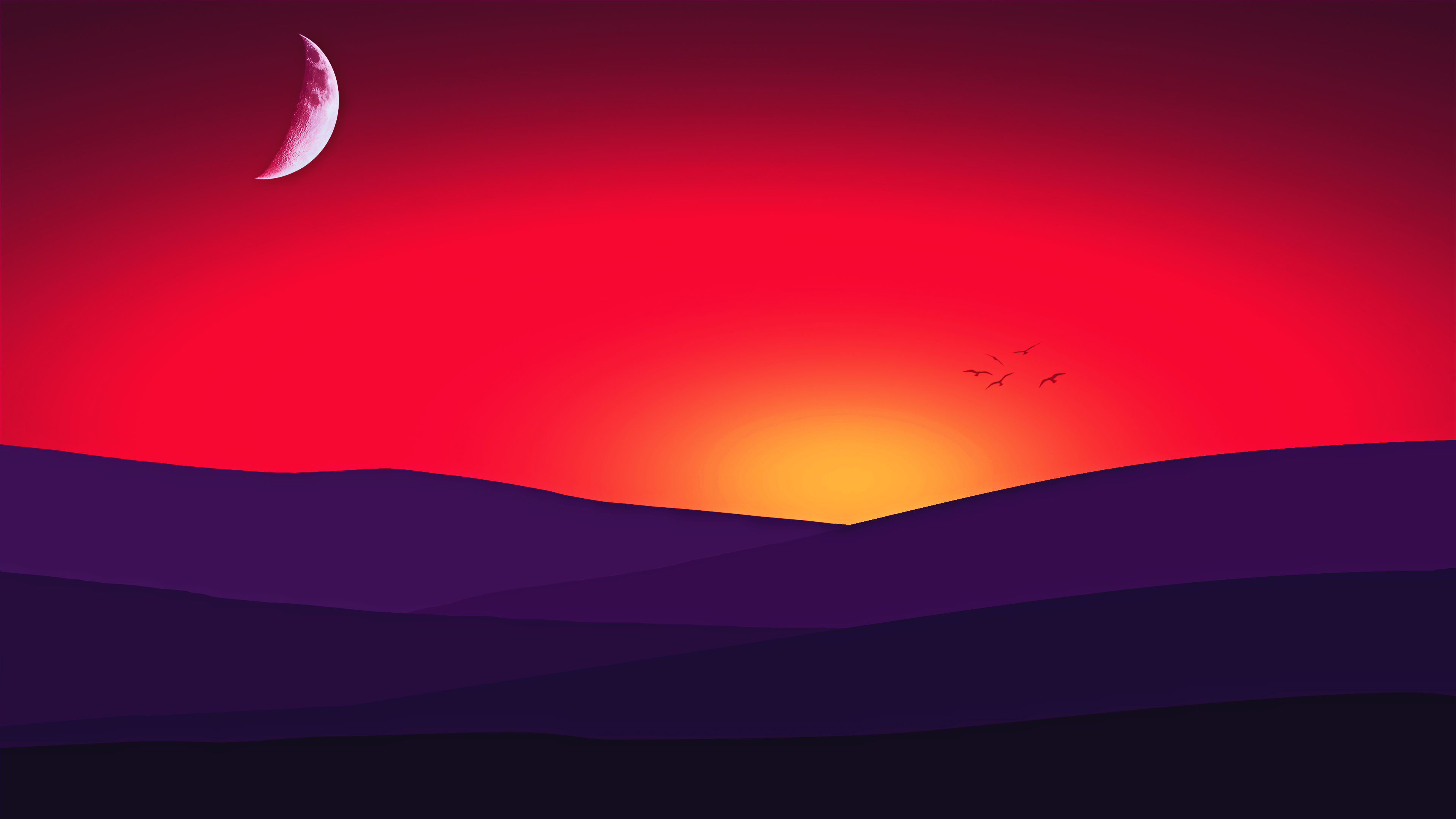 Sunset Moon 4k Wallpapers Hd Wallpapers