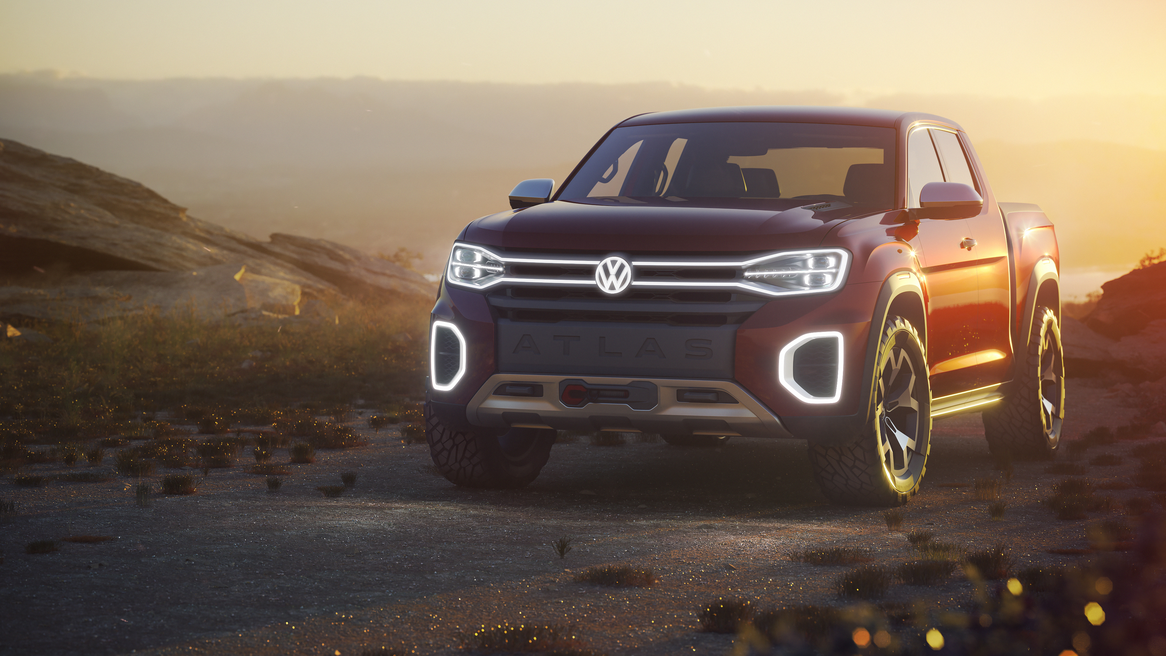 2018 Volkswagen Atlas Tanoak Pickup Truck Concept 4K