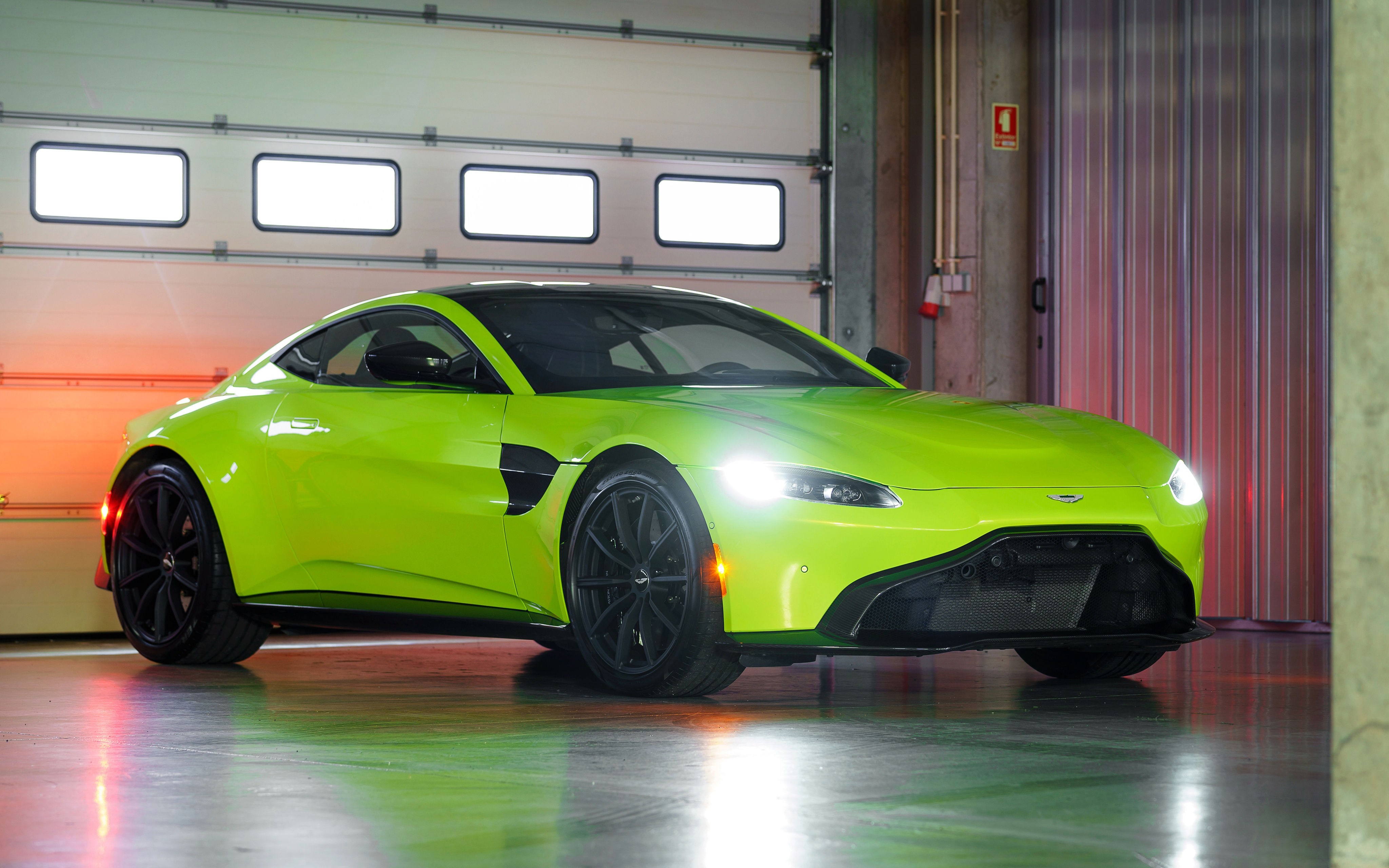 2019 Aston Martin Vantage Lime Essence Green 4K Wallpapers