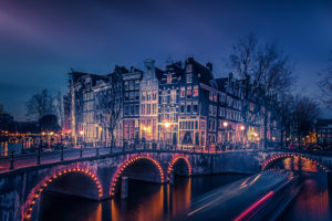 Amsterdam Night Cityscape