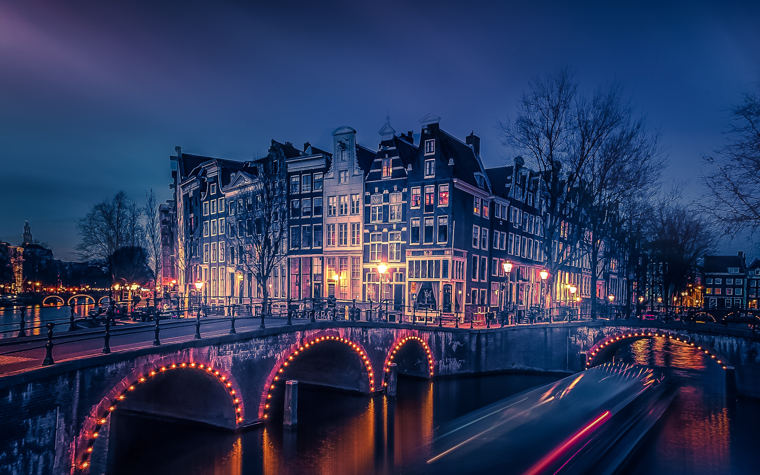 Amsterdam Night Cityscape Wallpapers