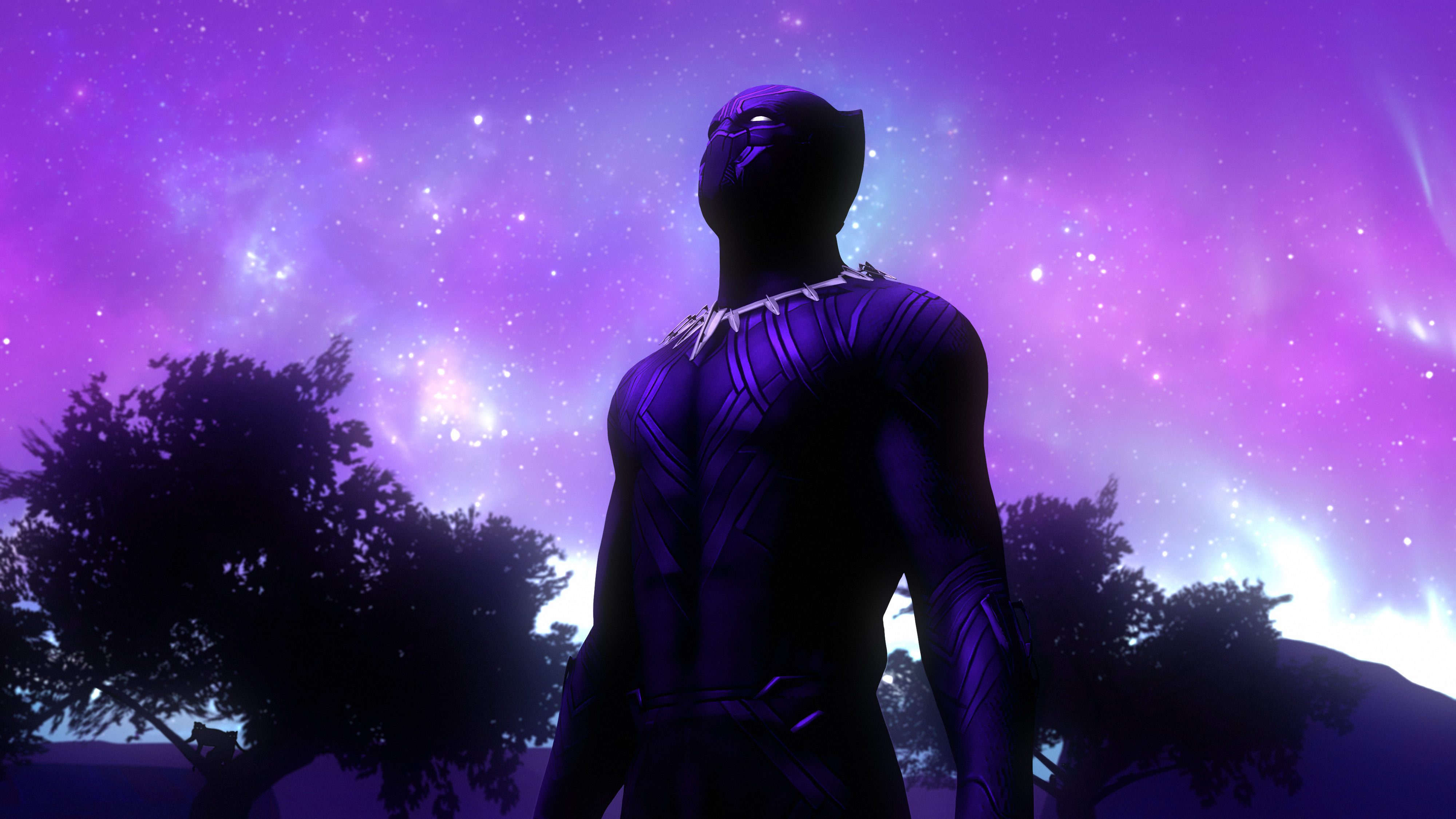 Black Panther Purple Suit 4K