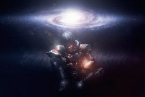 Commander Shepard Spiral galaxy 4K 8K Wallpapers