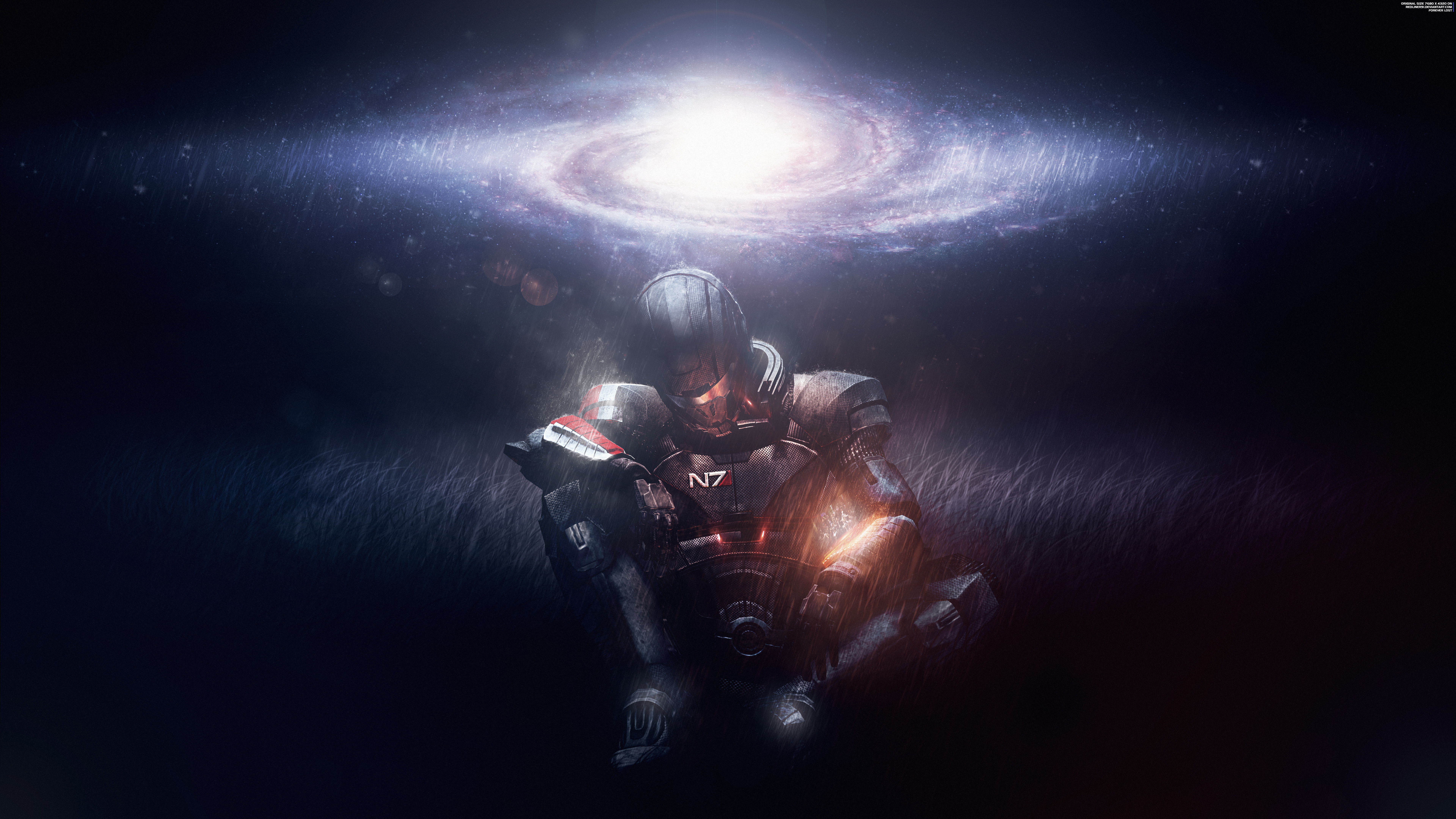 Commander Shepard Spiral galaxy 4K 8K Wallpapers