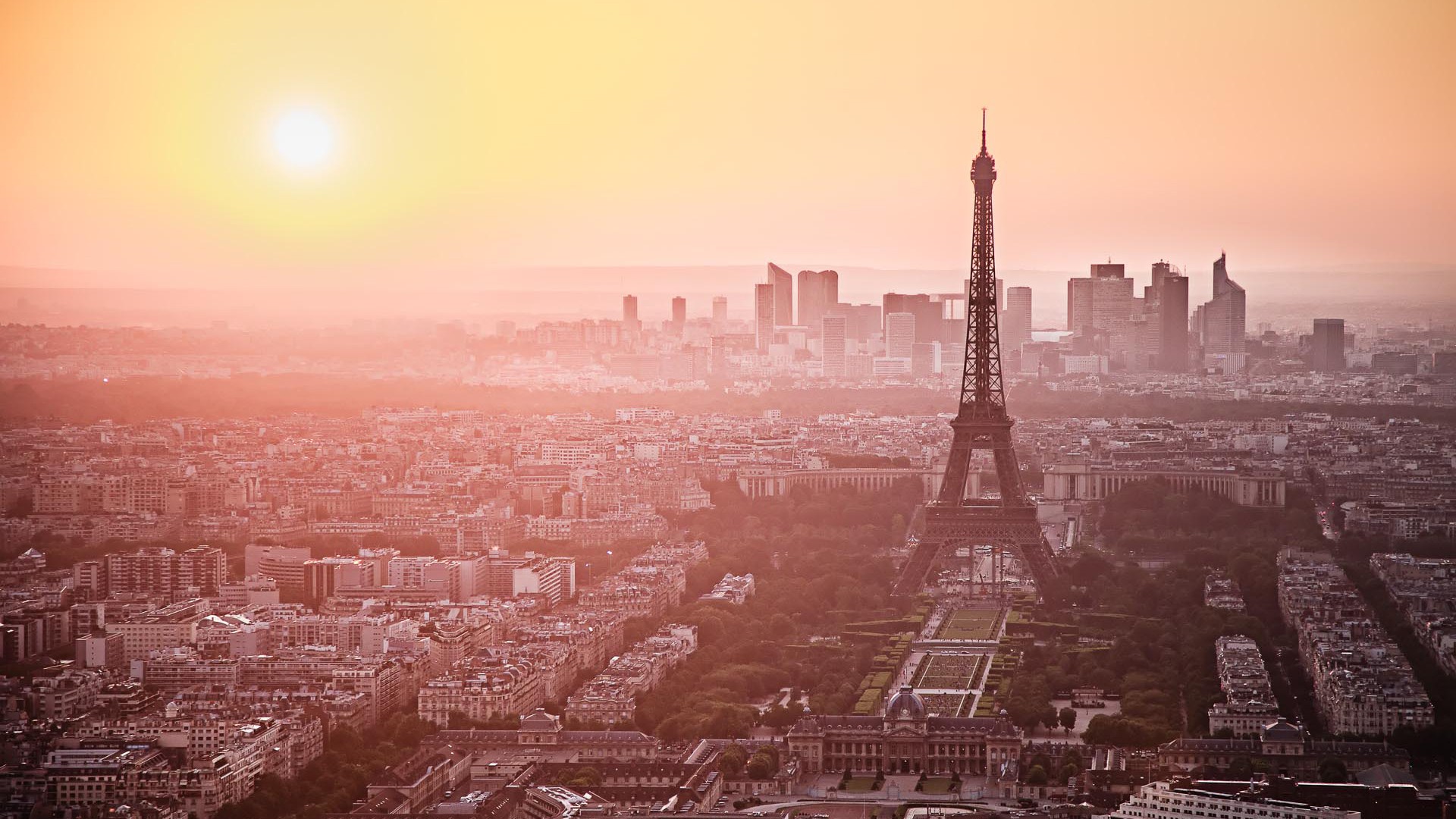 Paris Skyline at Sunset Wallpapers
