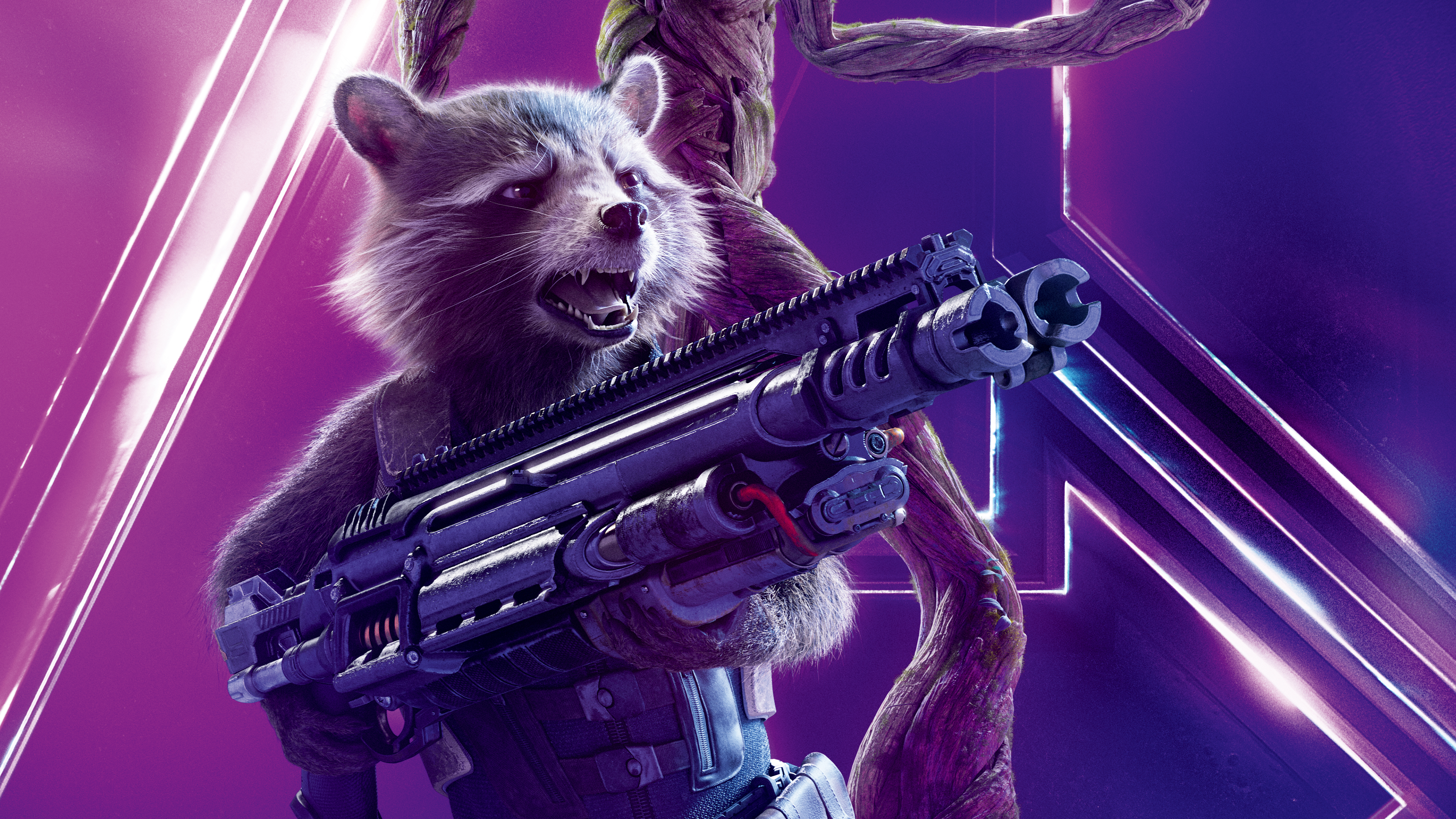 Rocket Raccoon in Avengers Infinity War 4K 8K