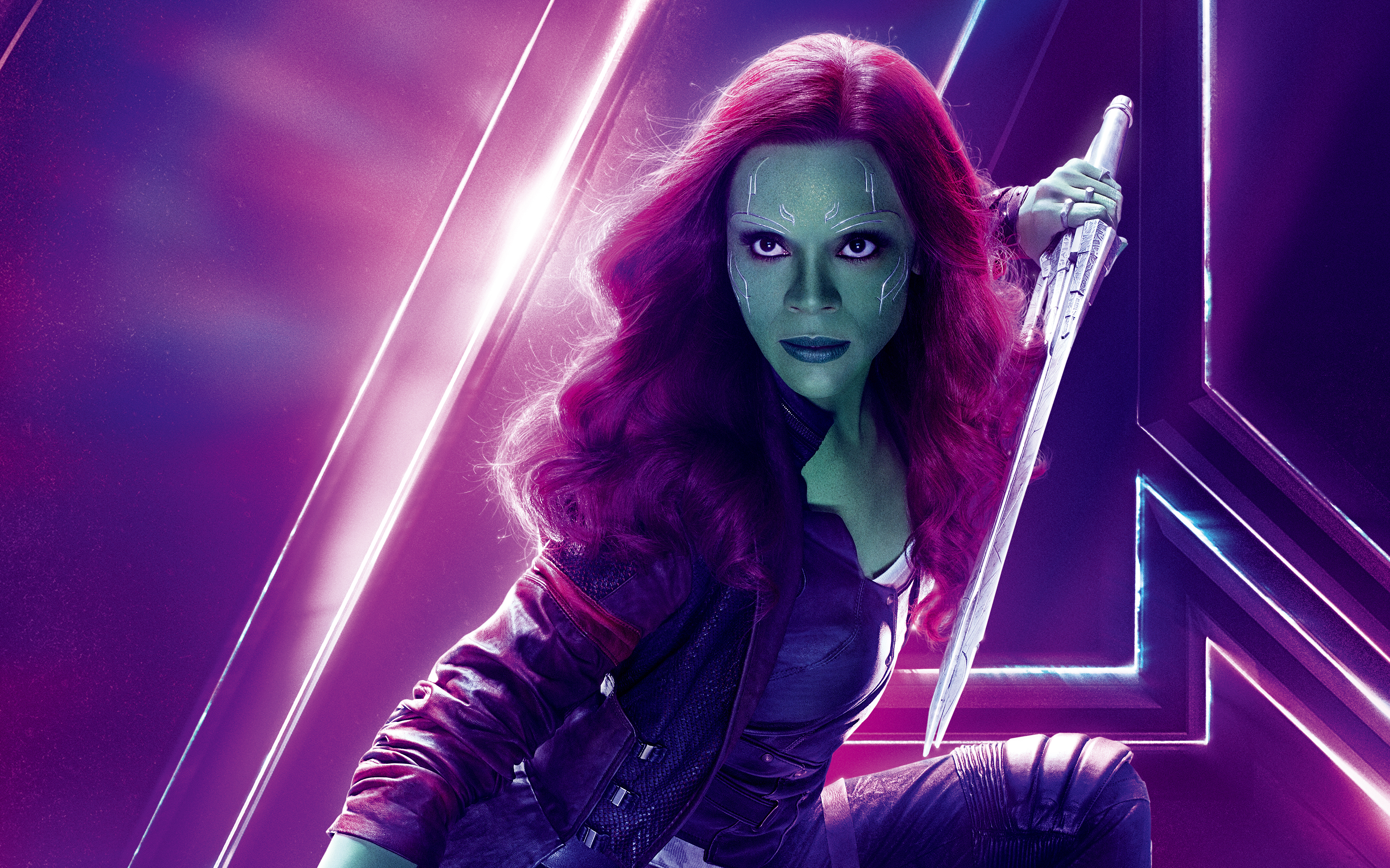 Zoe Saldana as Gamora in Avengers Infinity War 4K 8K Wallpapers