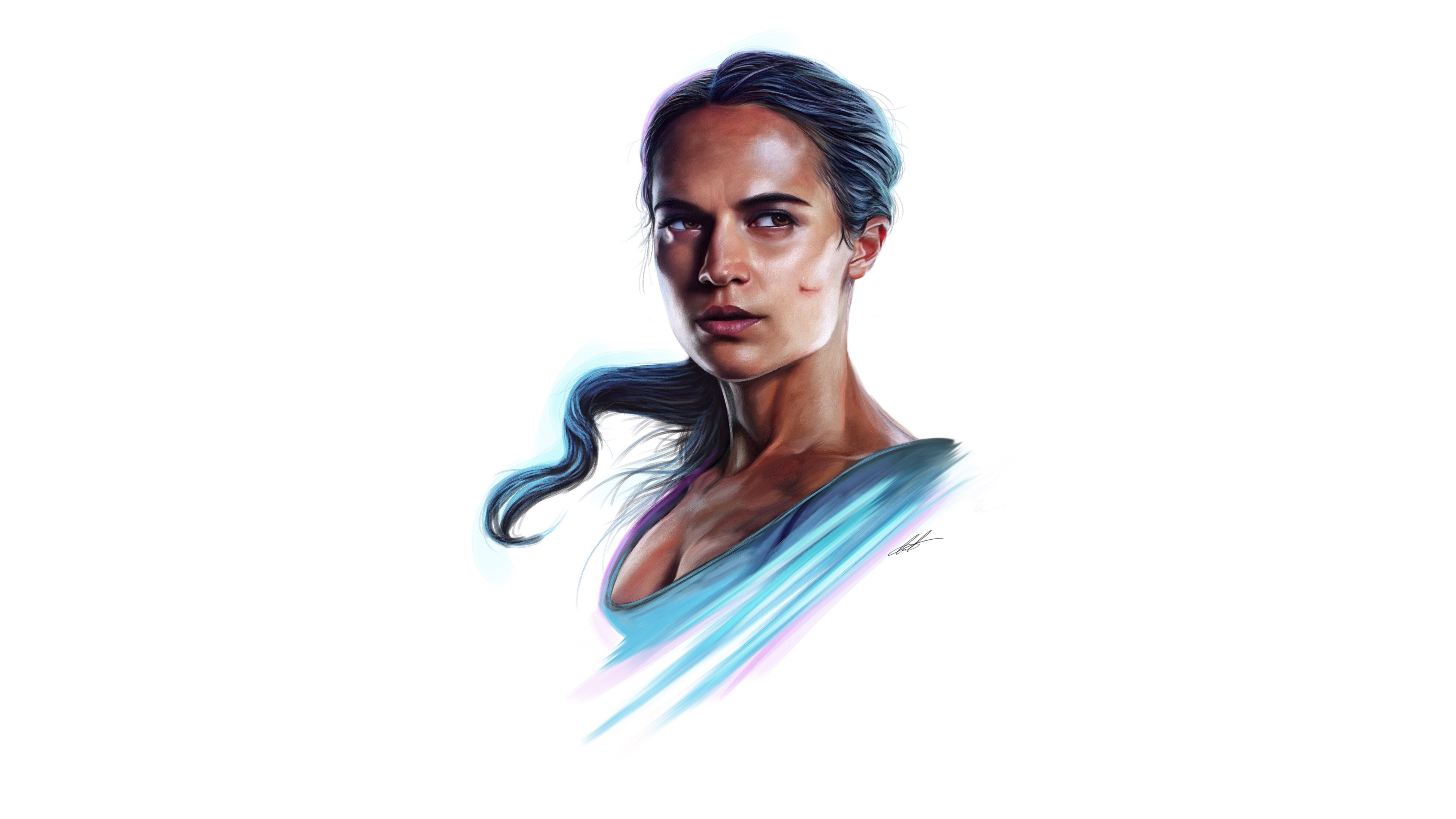 Alicia Vikander as Lara Croft Artwork 4K Wallpapers