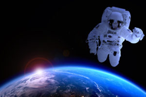 Earth Astronaut in Space