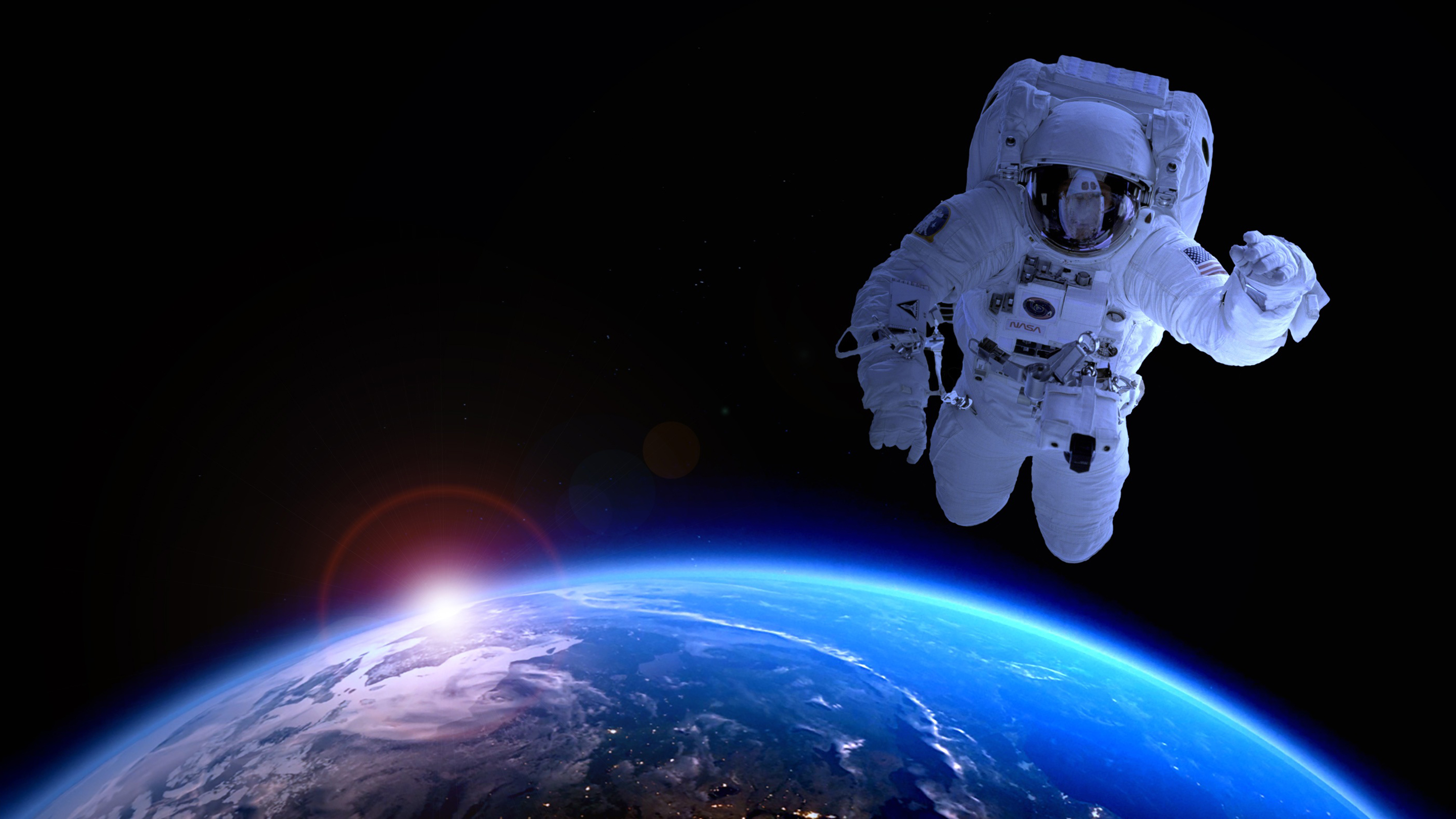 Earth Astronaut in Space