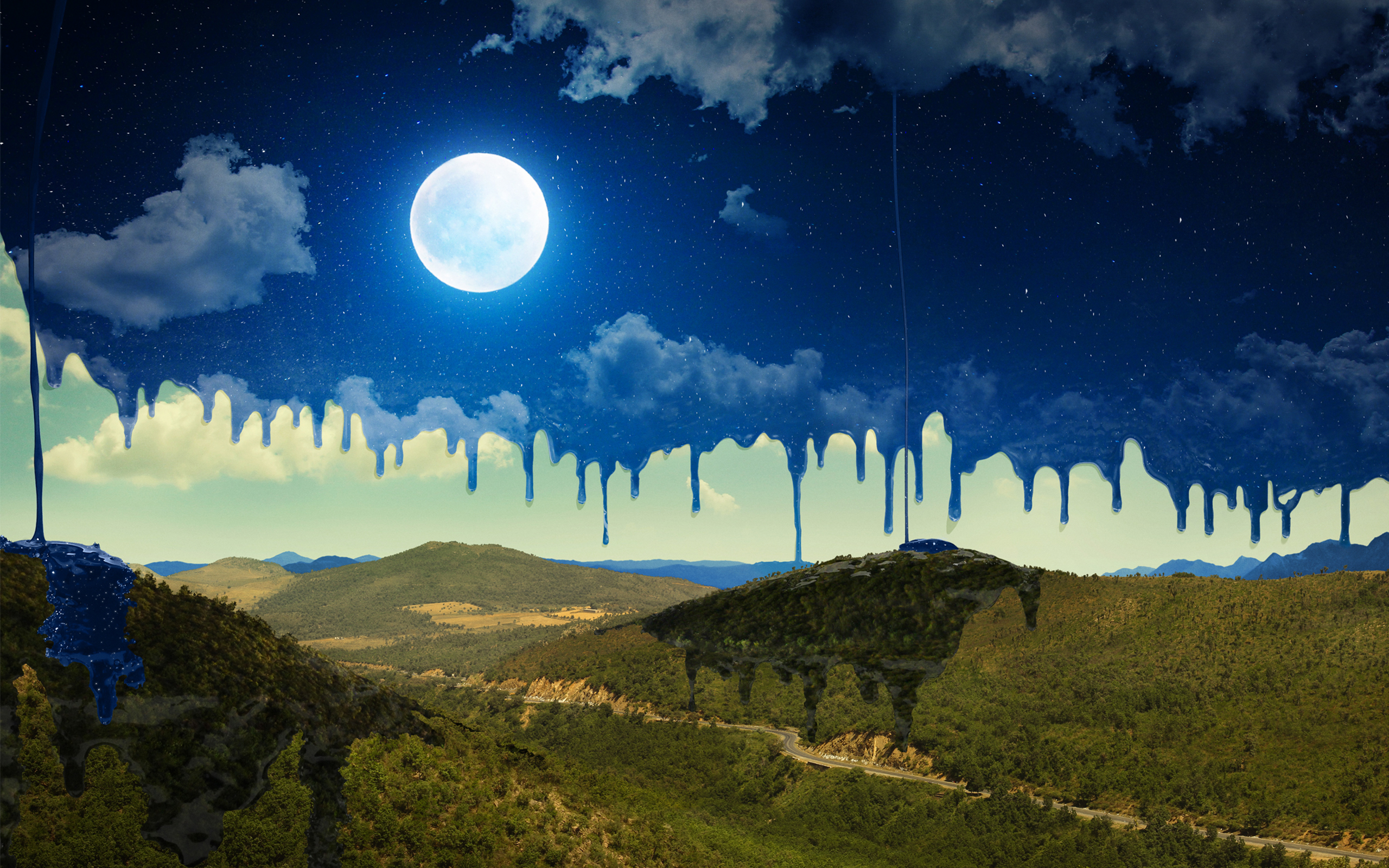 Painted Sky & Moon Wallpapers
