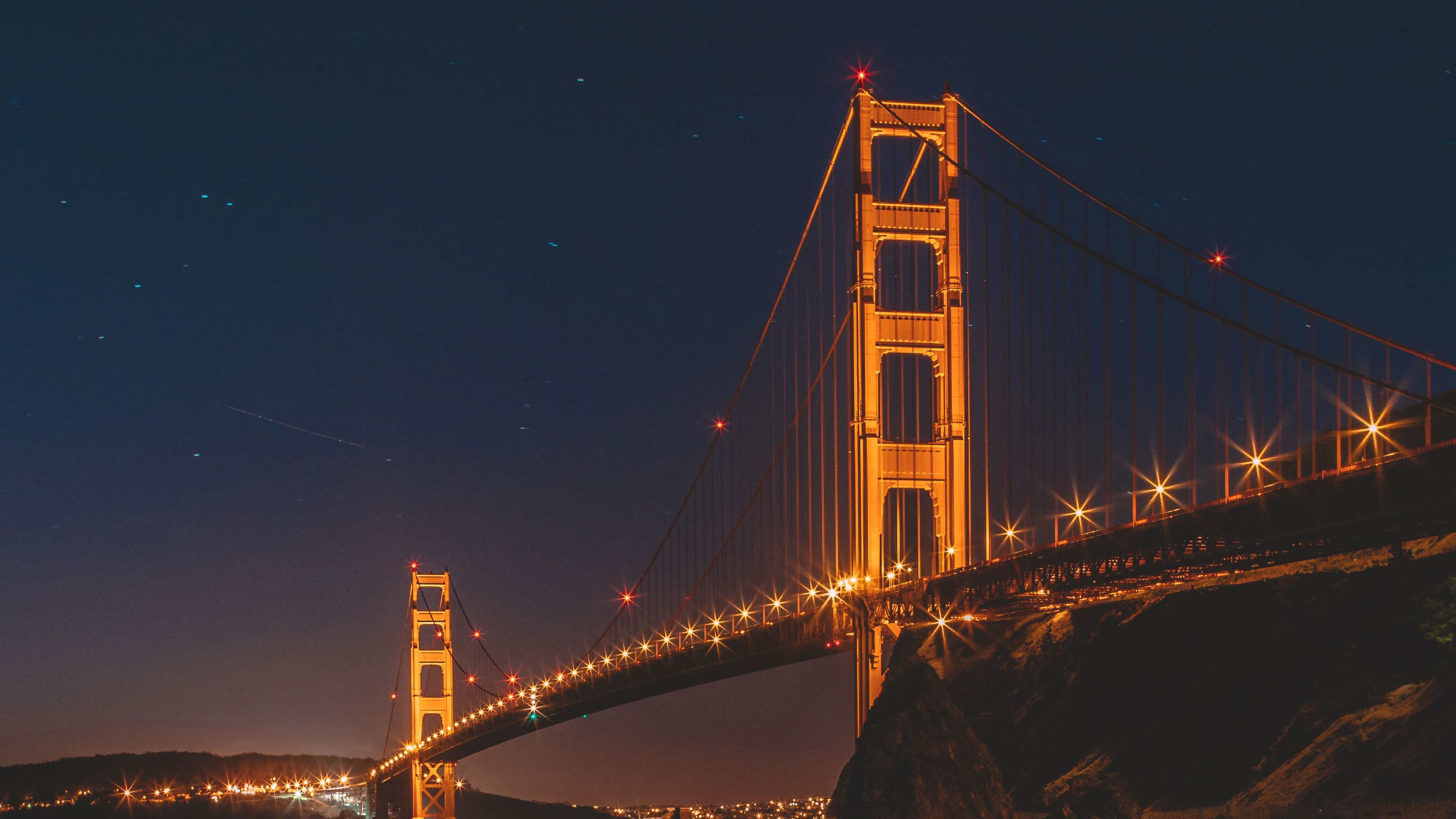 Golden Gate Bridge Night San Francisco 4K