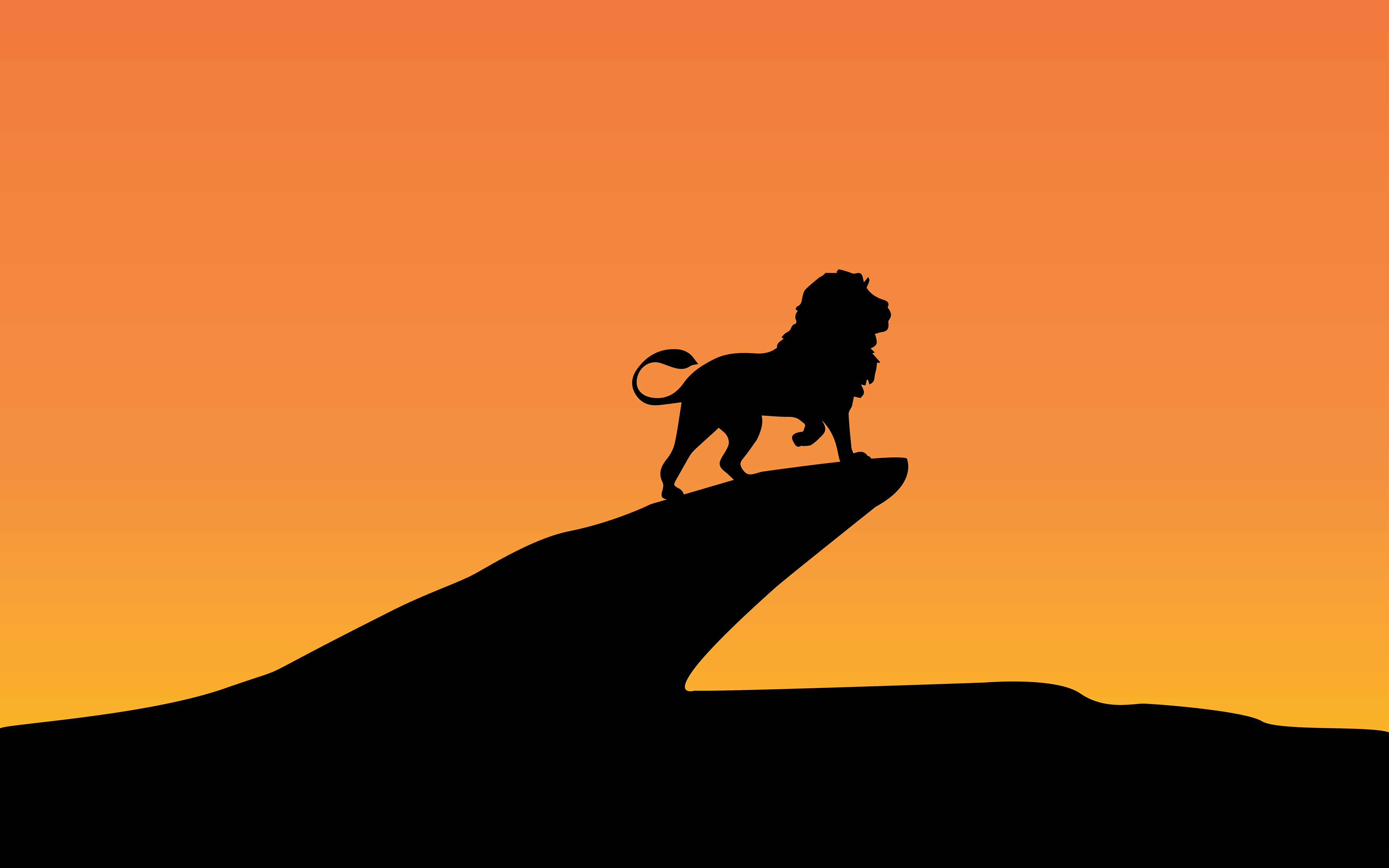 Lion King Silhouette Minimal 4K 8K Wallpapers