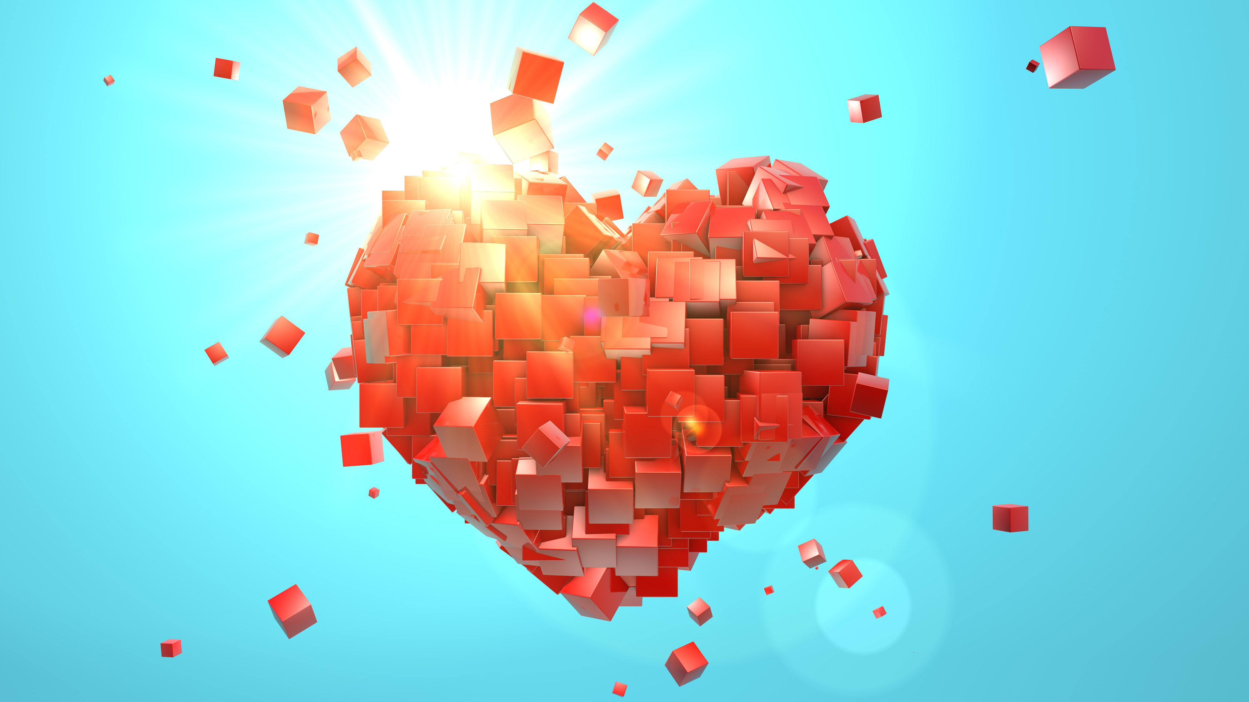 Love Heart Cubes 4K Wallpapers