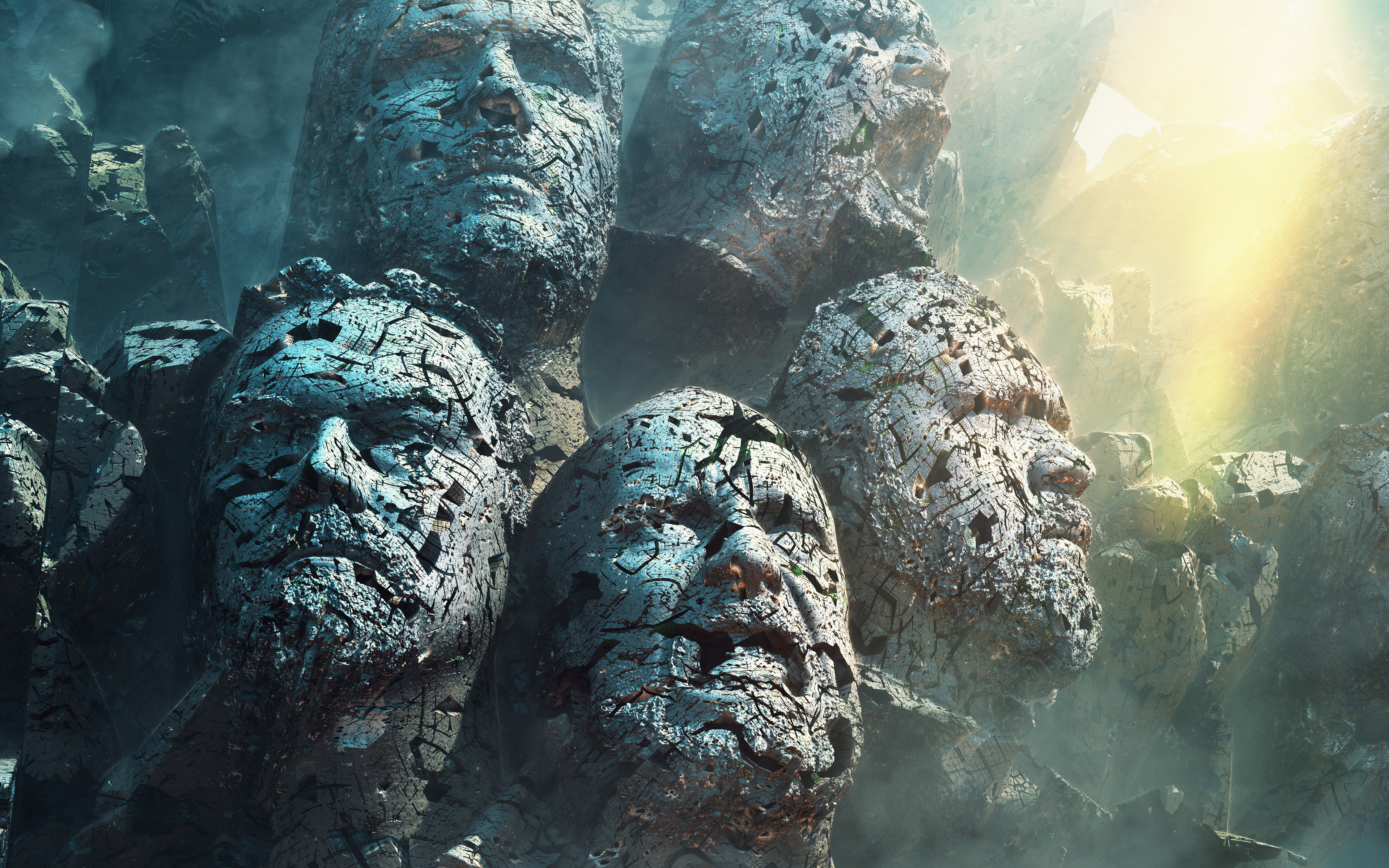 Meshuggah Stone Heads 4K Wallpapers