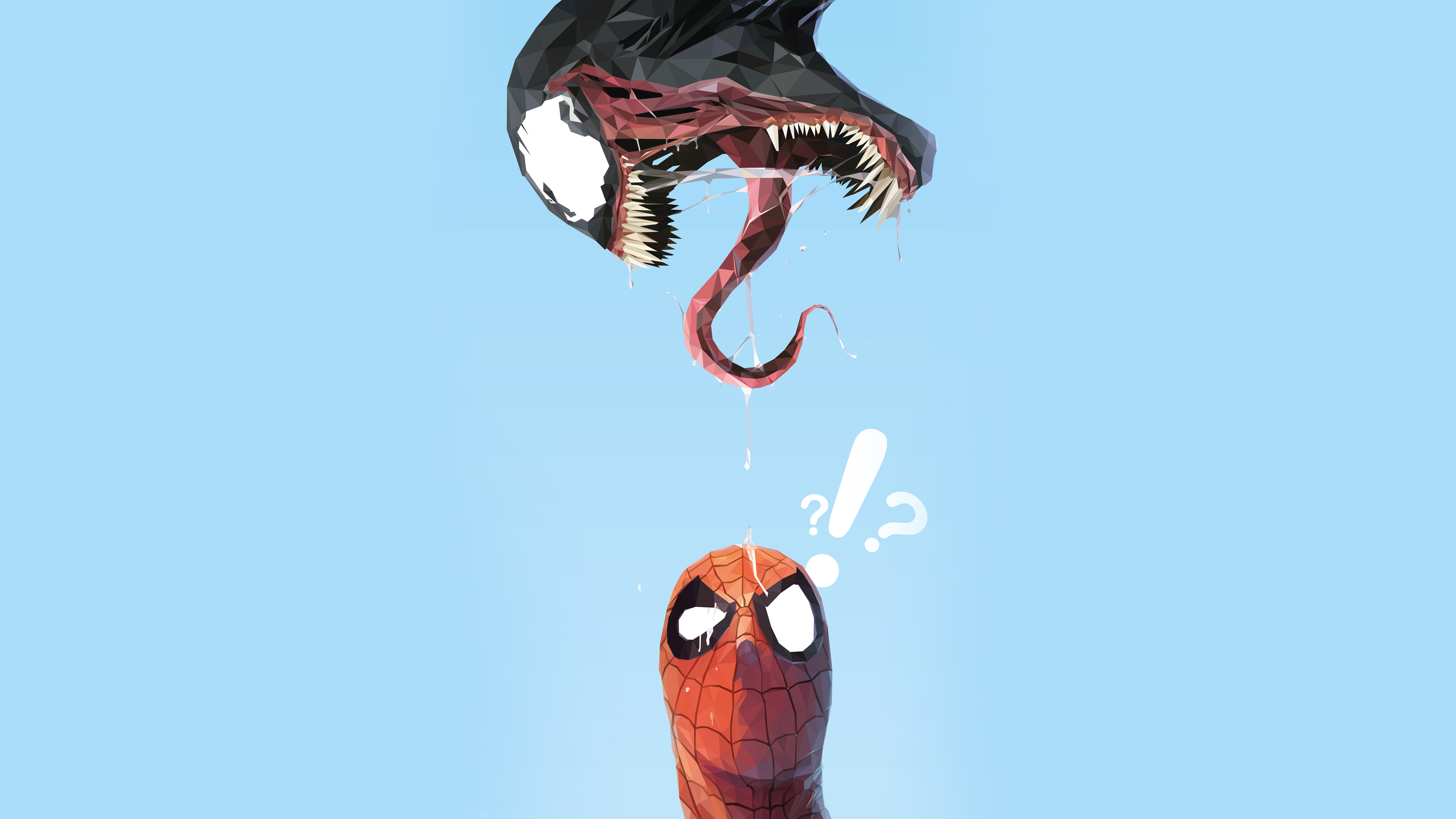 Spider-Man vs Venom Minimal Artwork 4K 8K Wallpapers