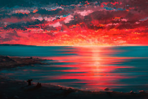Sunset Digital Paint 4K Wallpapers