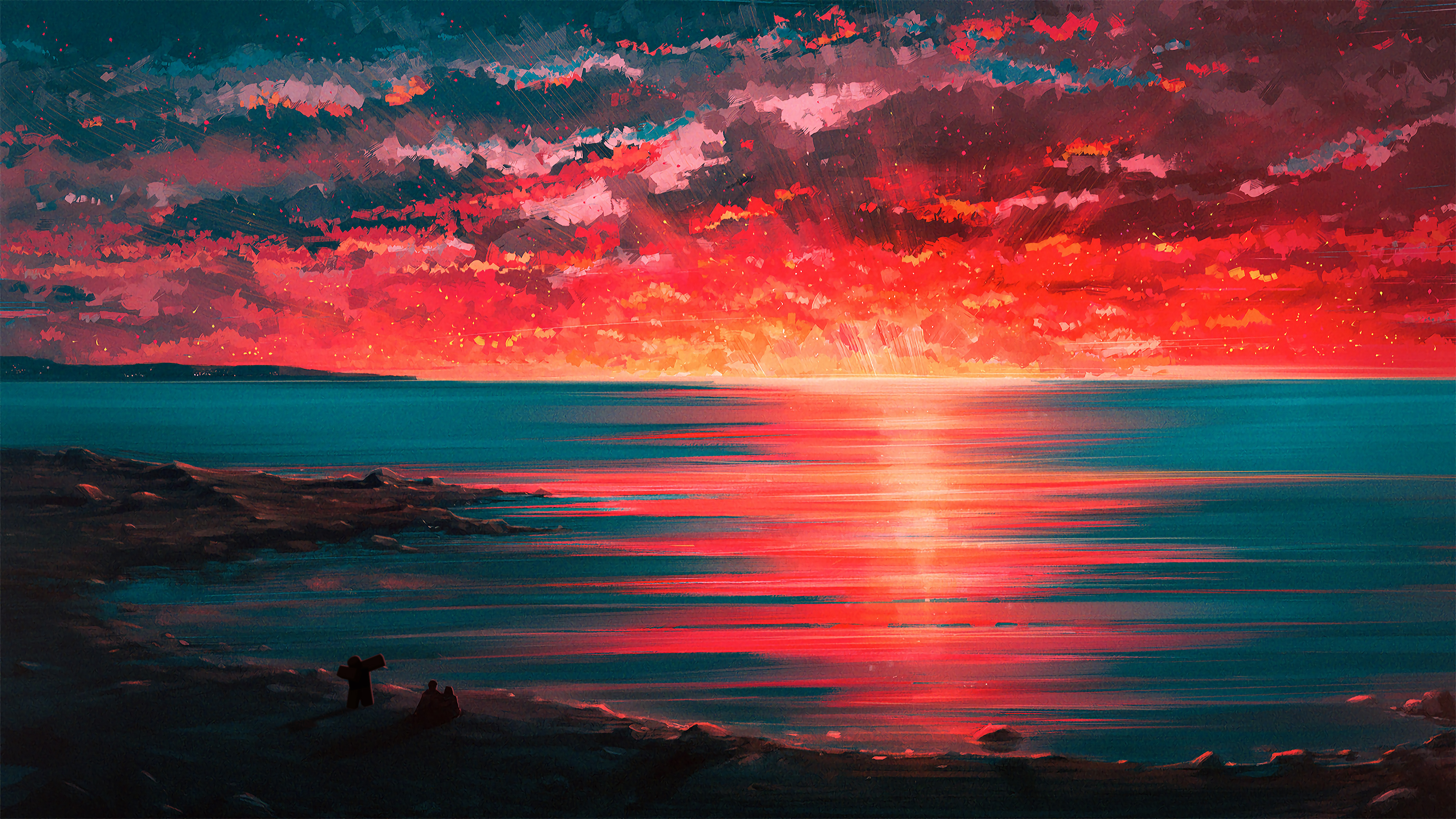 Sunset Digital Paint 4K