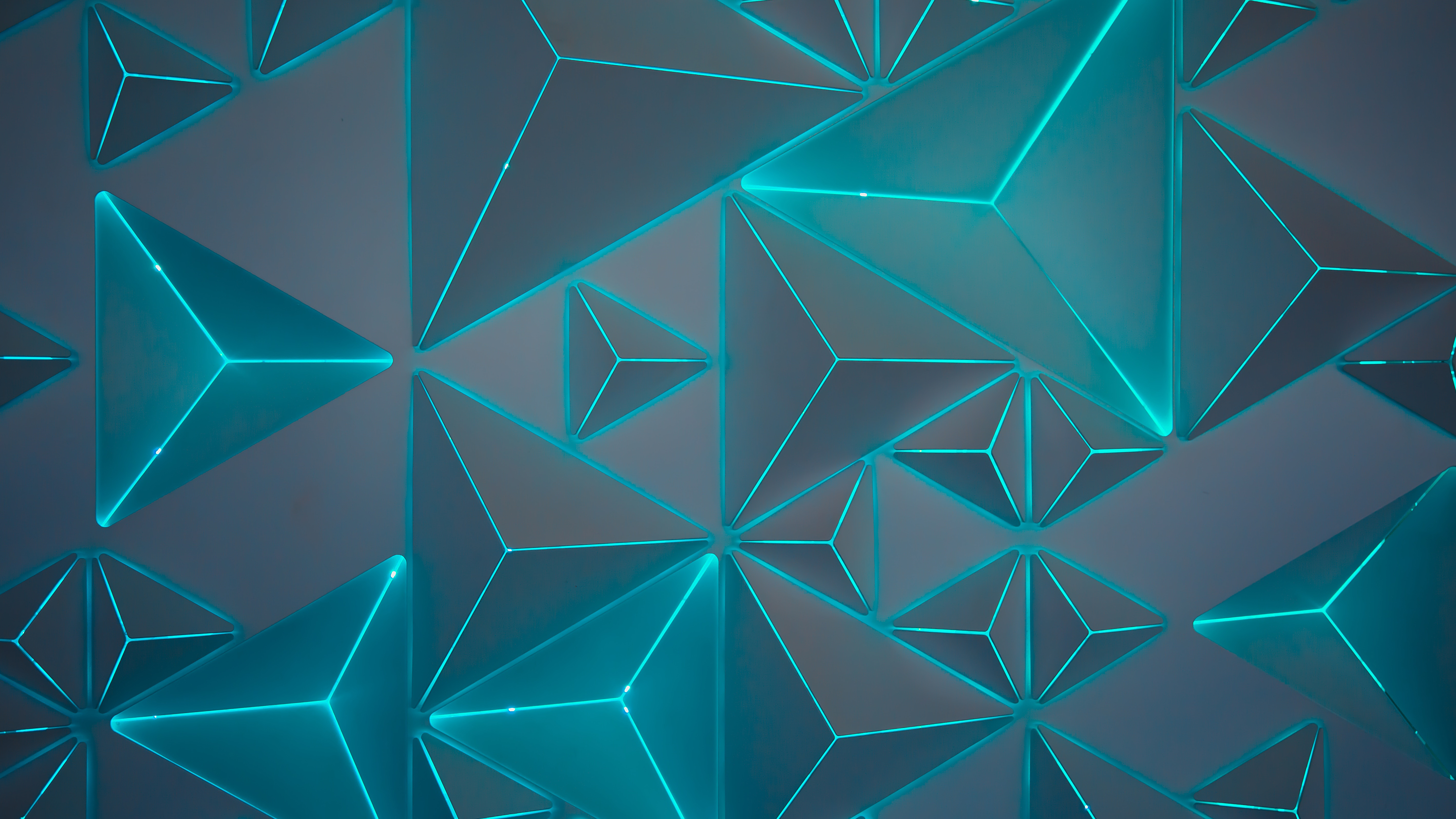 Teal Neon Geometric 5K Wallpapers