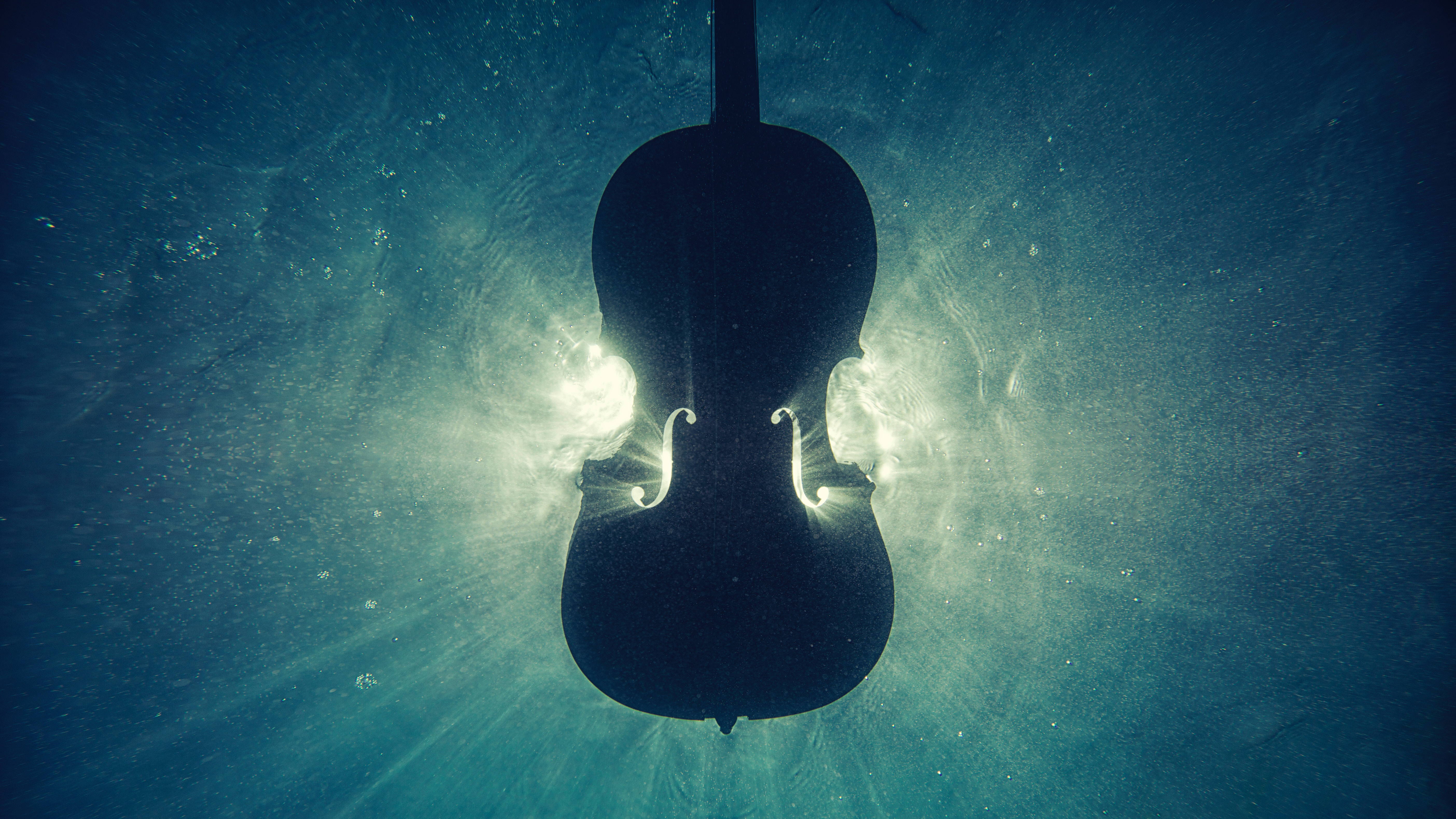 Wooden Cello Underwater 5K