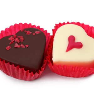 Two heart shape chocolates Wallpapers