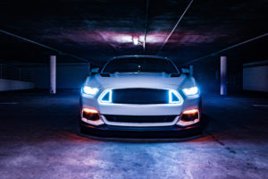 Ford Mustang Neon lights 5K