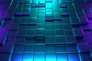 Neon 3D Cubes 4K Wallpapers