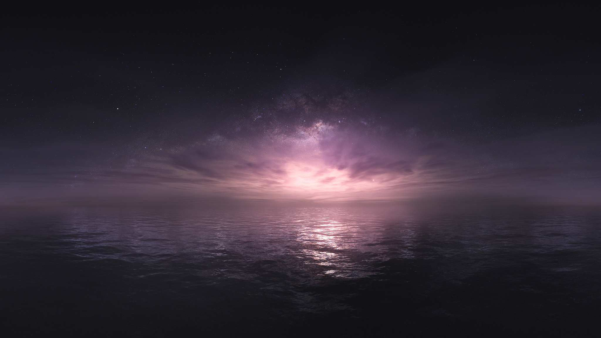 Purple Sunset Horizon
