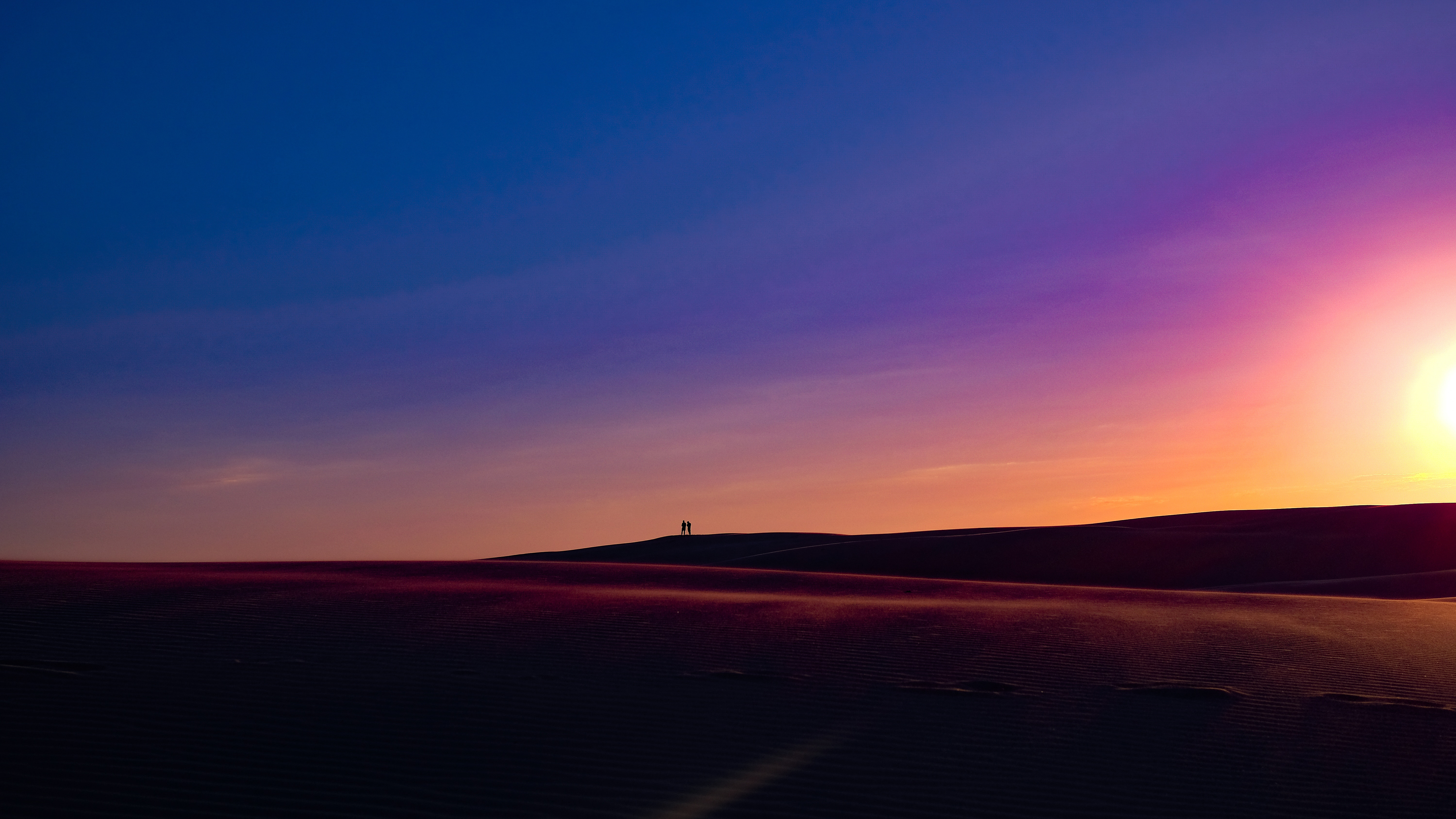Sunset Desert Silhouette 5K