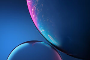 Blue Bubbles iPhone XR Stock Wallpapers