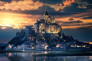 Mont-Saint-Michel Island Castle 5K Wallpapers
