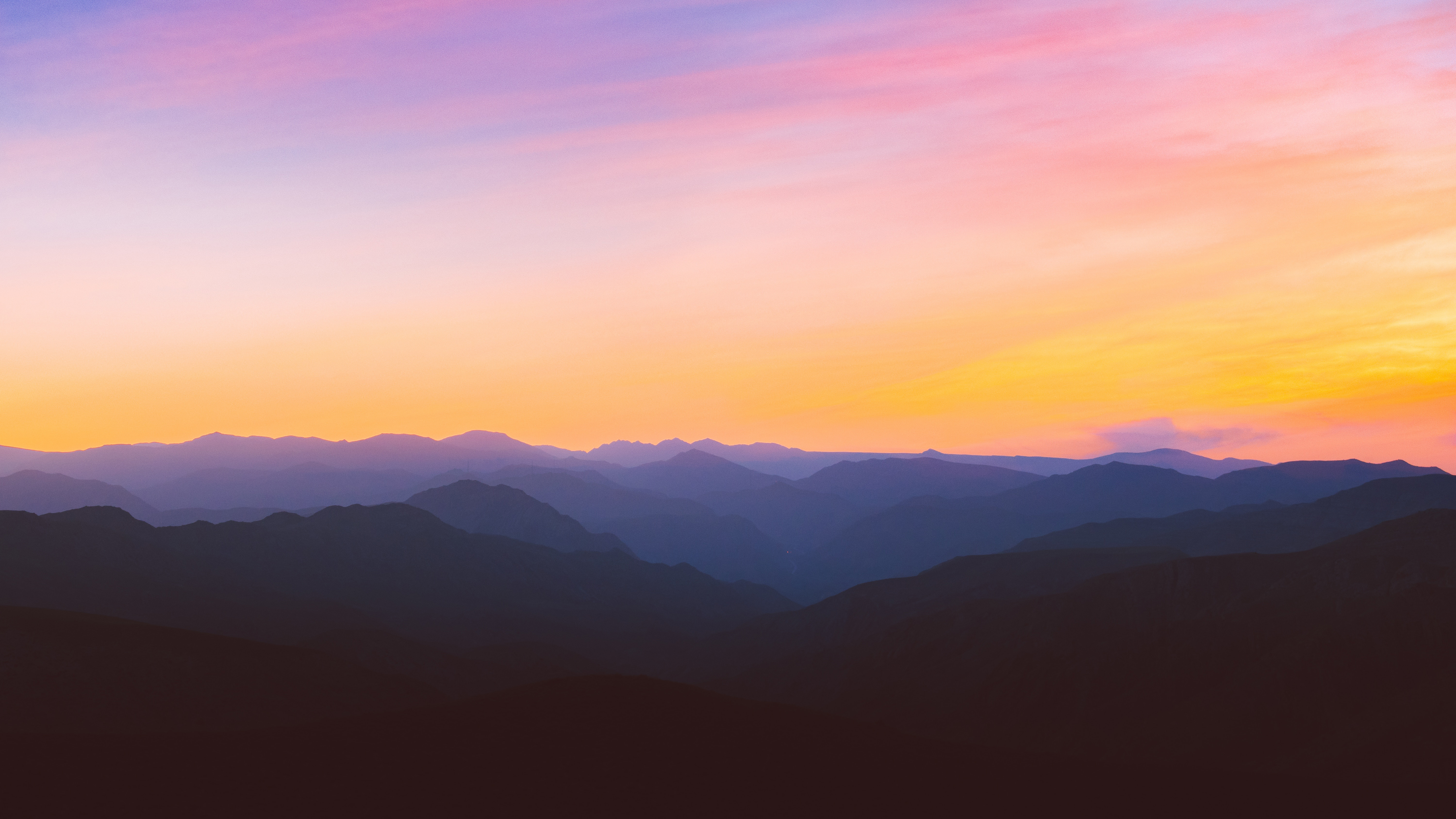 Sunset Mountains 5K Wallpapers