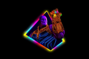Thanos Avengers Infinity War Neon Art Wallpapers
