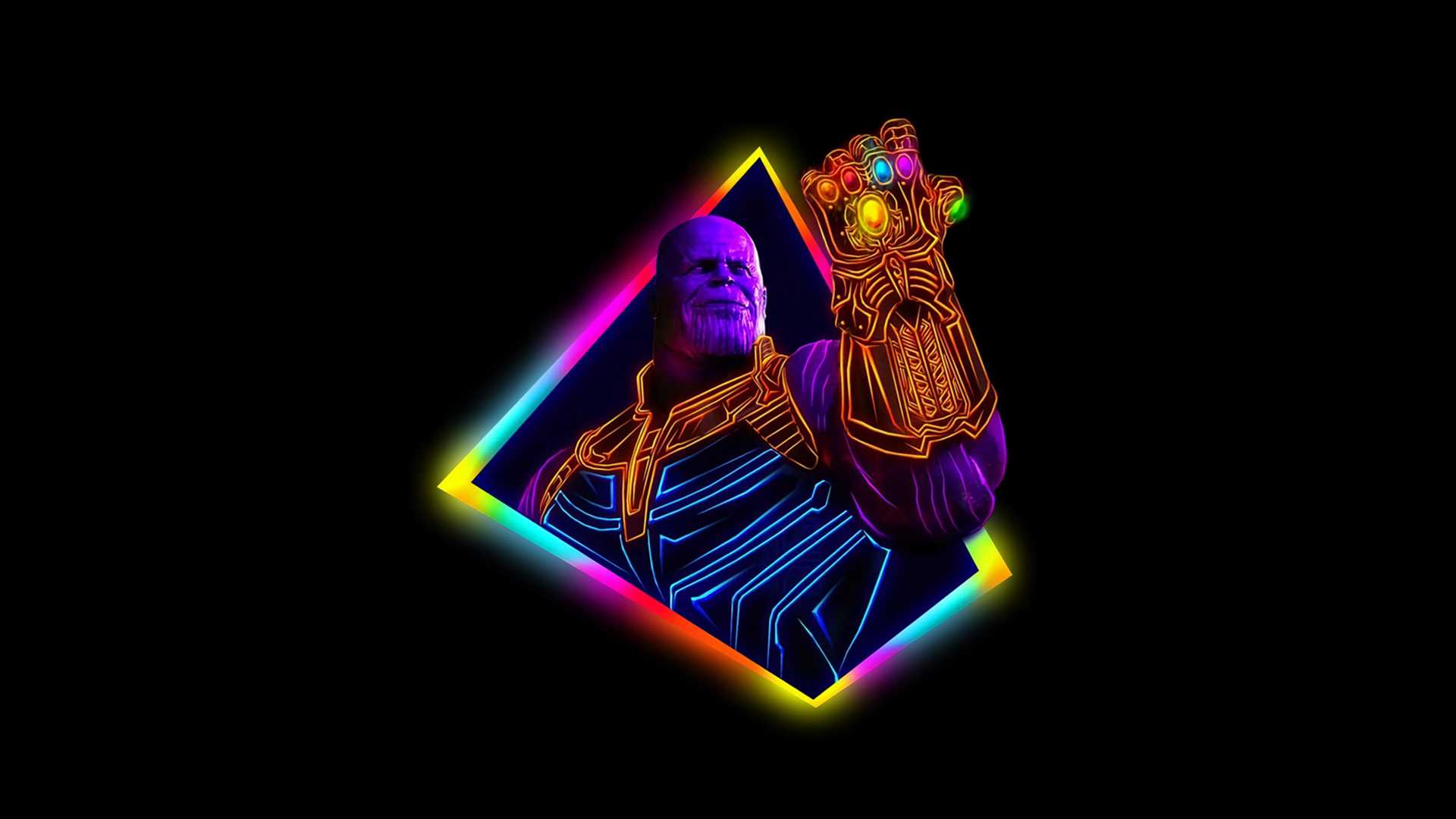 Thanos Avengers Infinity War Neon Art