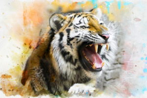 Tiger Splash Art 4K Wallpapers