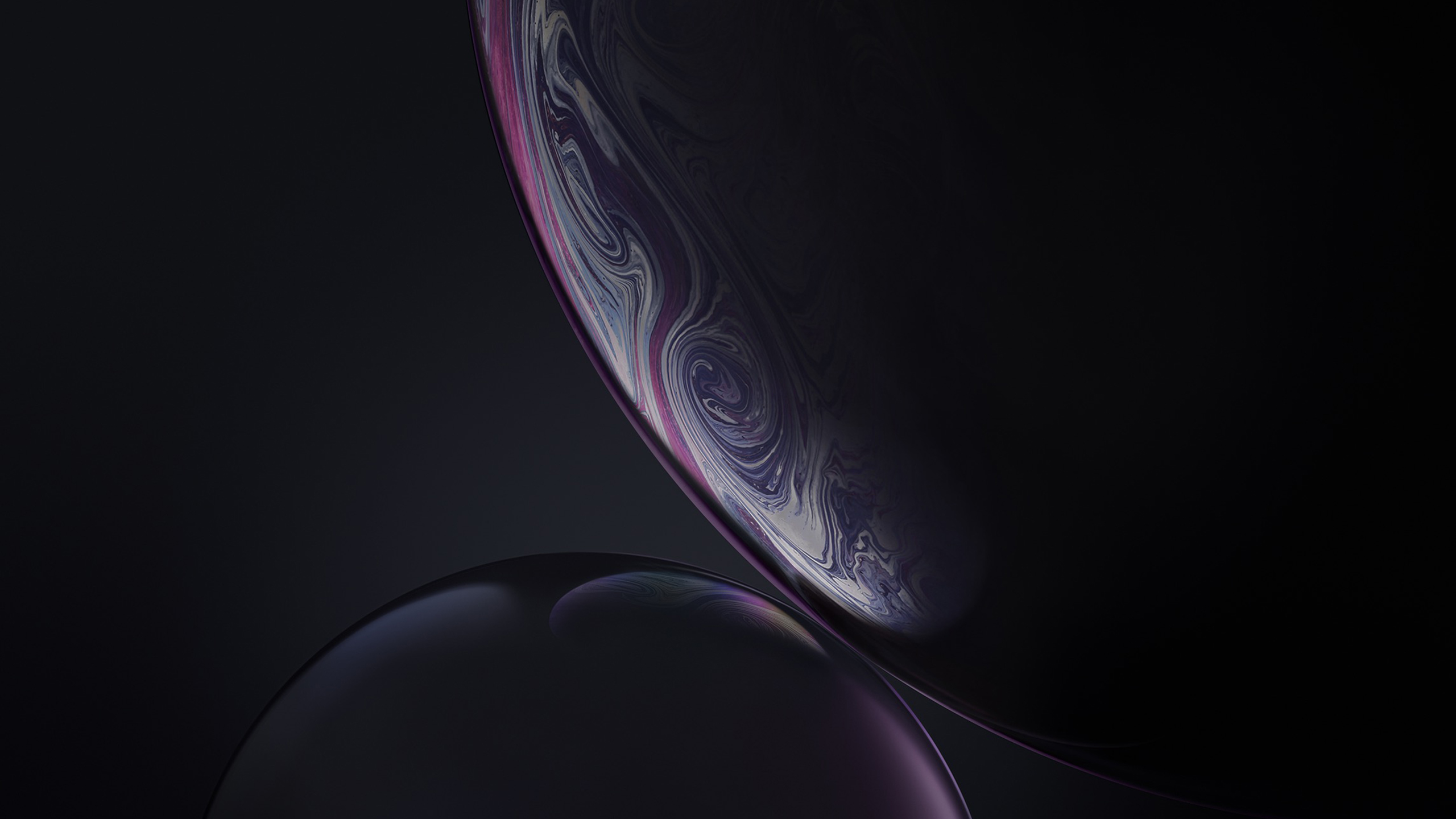 iPhone XR Stock Dark Bubbles Wallpapers