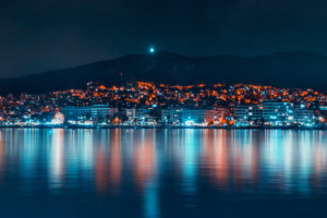 Night Cityscape Reflections 4K