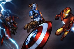 Thor Captain America Iron Man Artwork 4K 8k HD