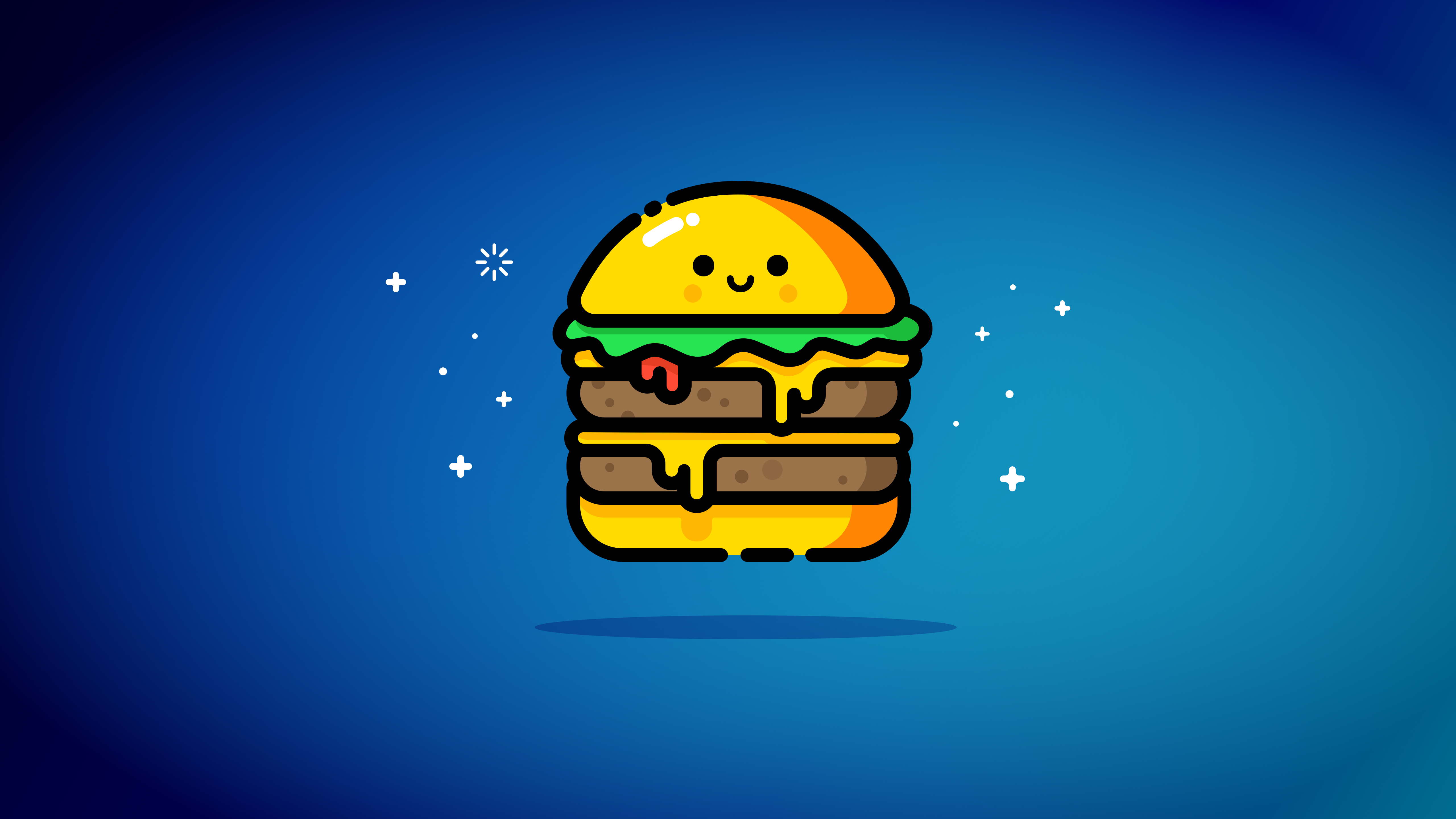 Double Cheeseburger Blue HD 5K Wallpapers