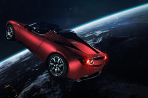 Elon Musk Tesla Roadster in Space Wallpapers
