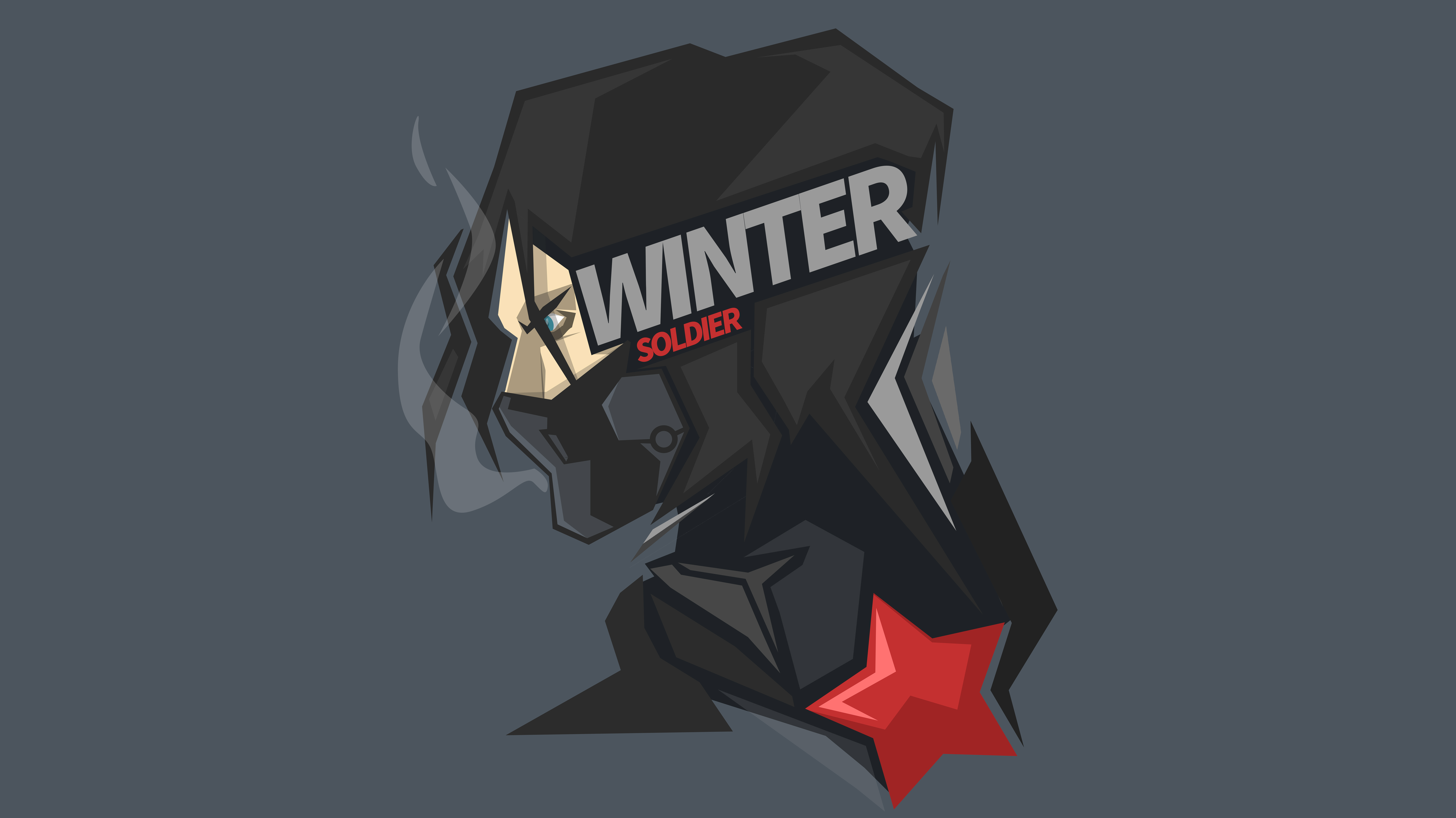 Winter Soldier Minimal Artwork 4K 8K