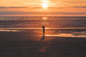 Beach Sunset Girl 4K