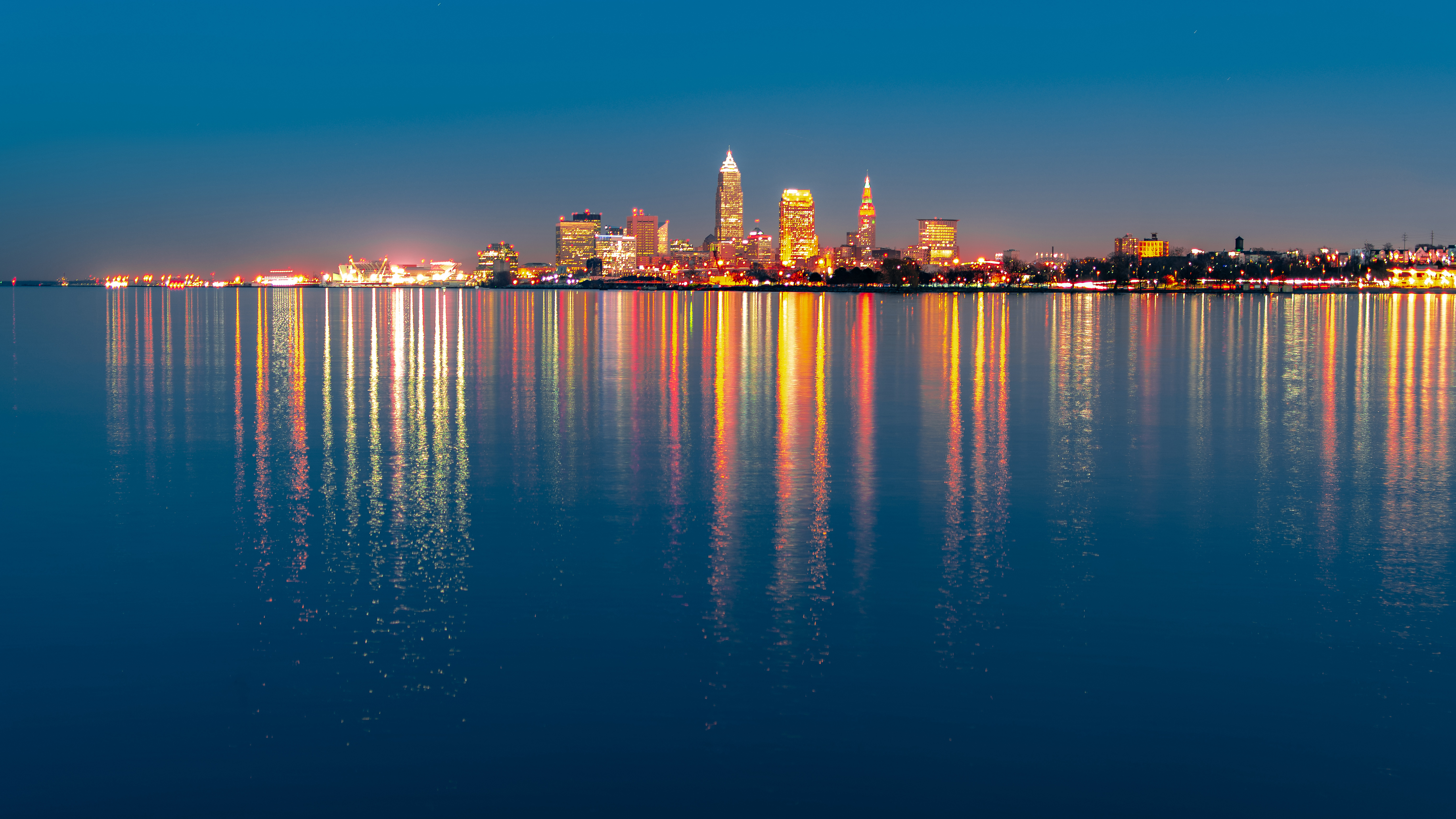 Cleveland Night City lighs 5K Wallpapers