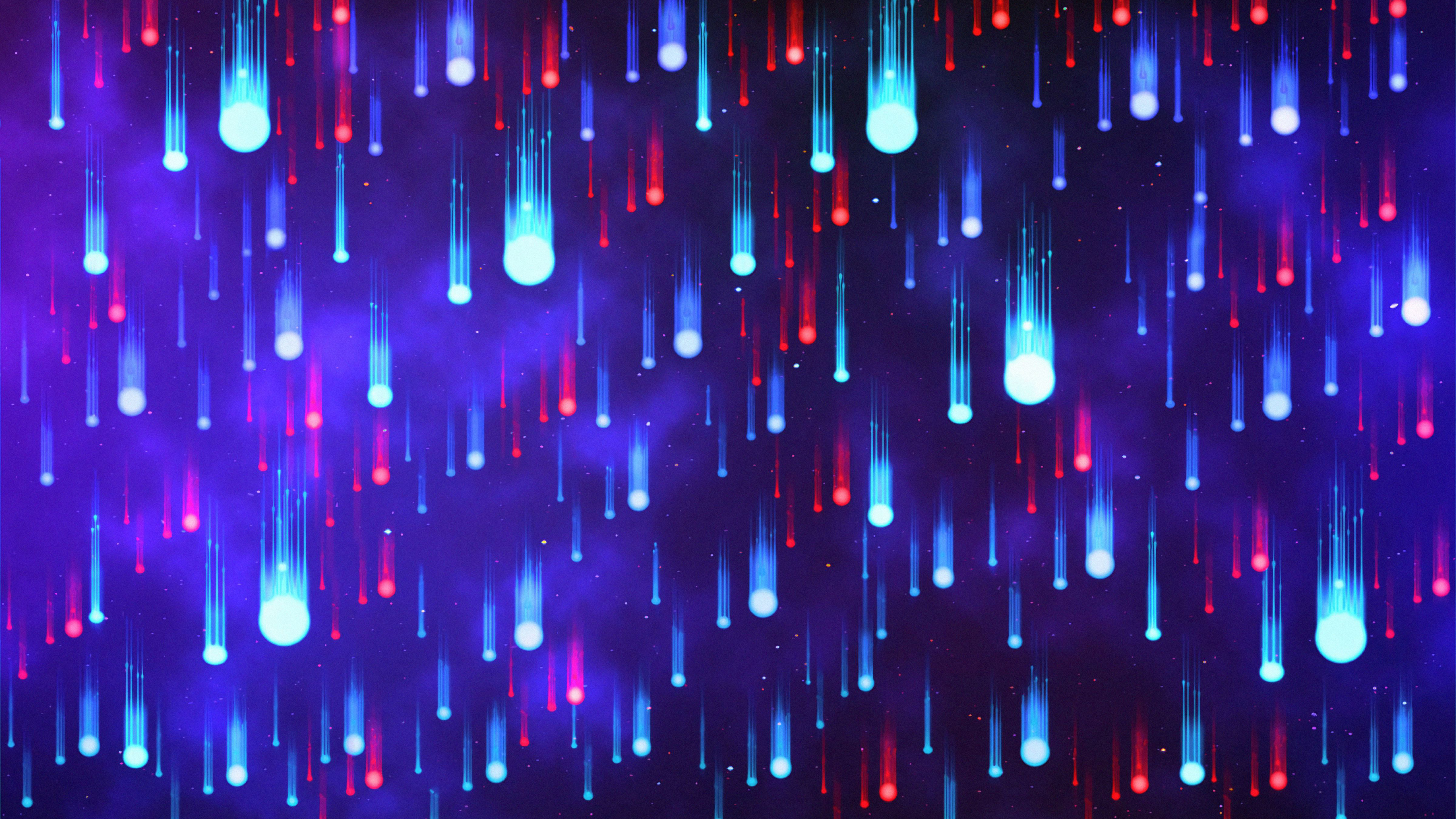 Neon Rain 5K Wallpapers