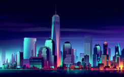 New York City Neon Cityscape