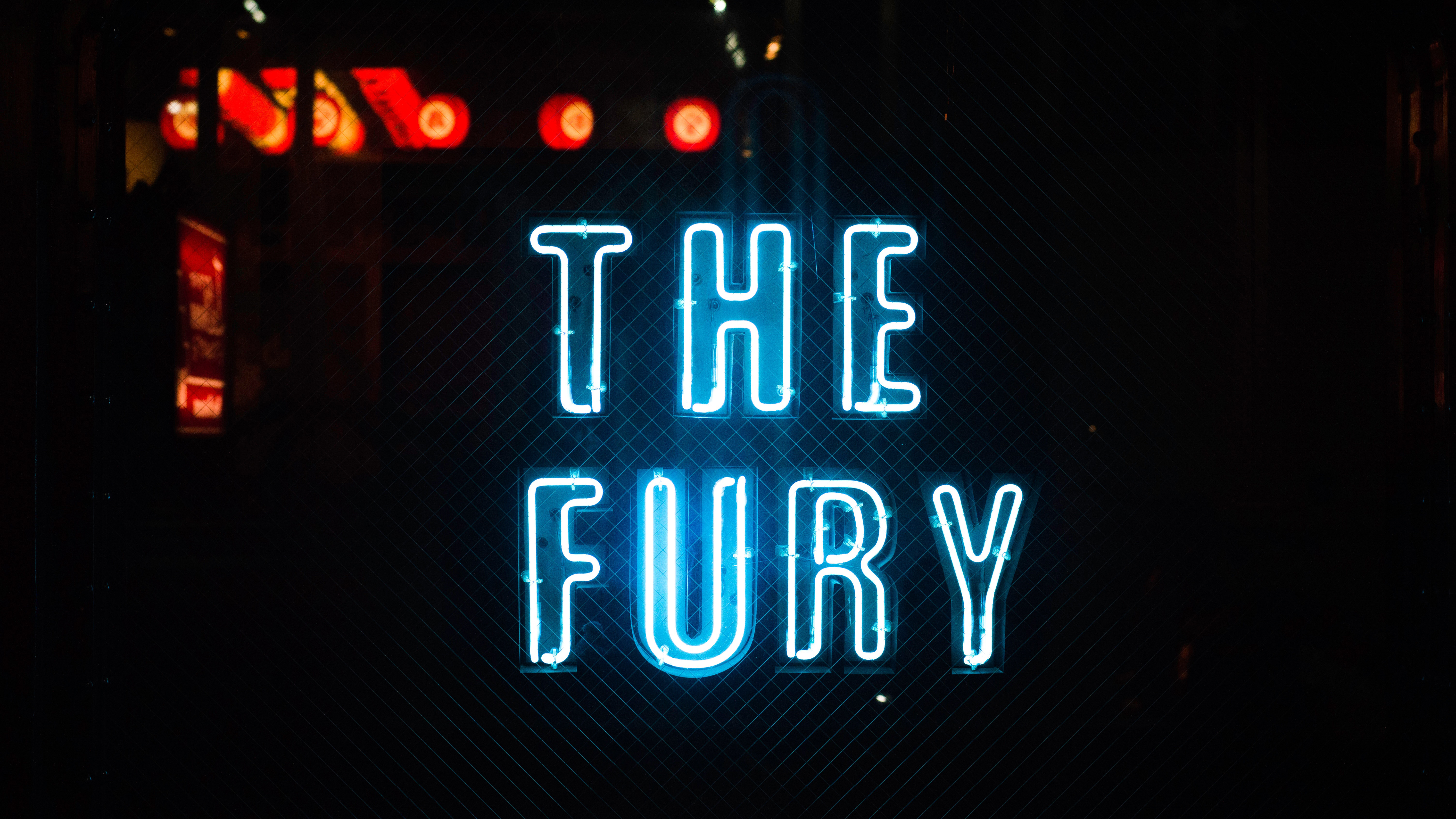 The Fury Neon Sign 5K Wallpapers