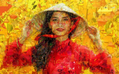Asian Girl Mosaic Art Wallpapers